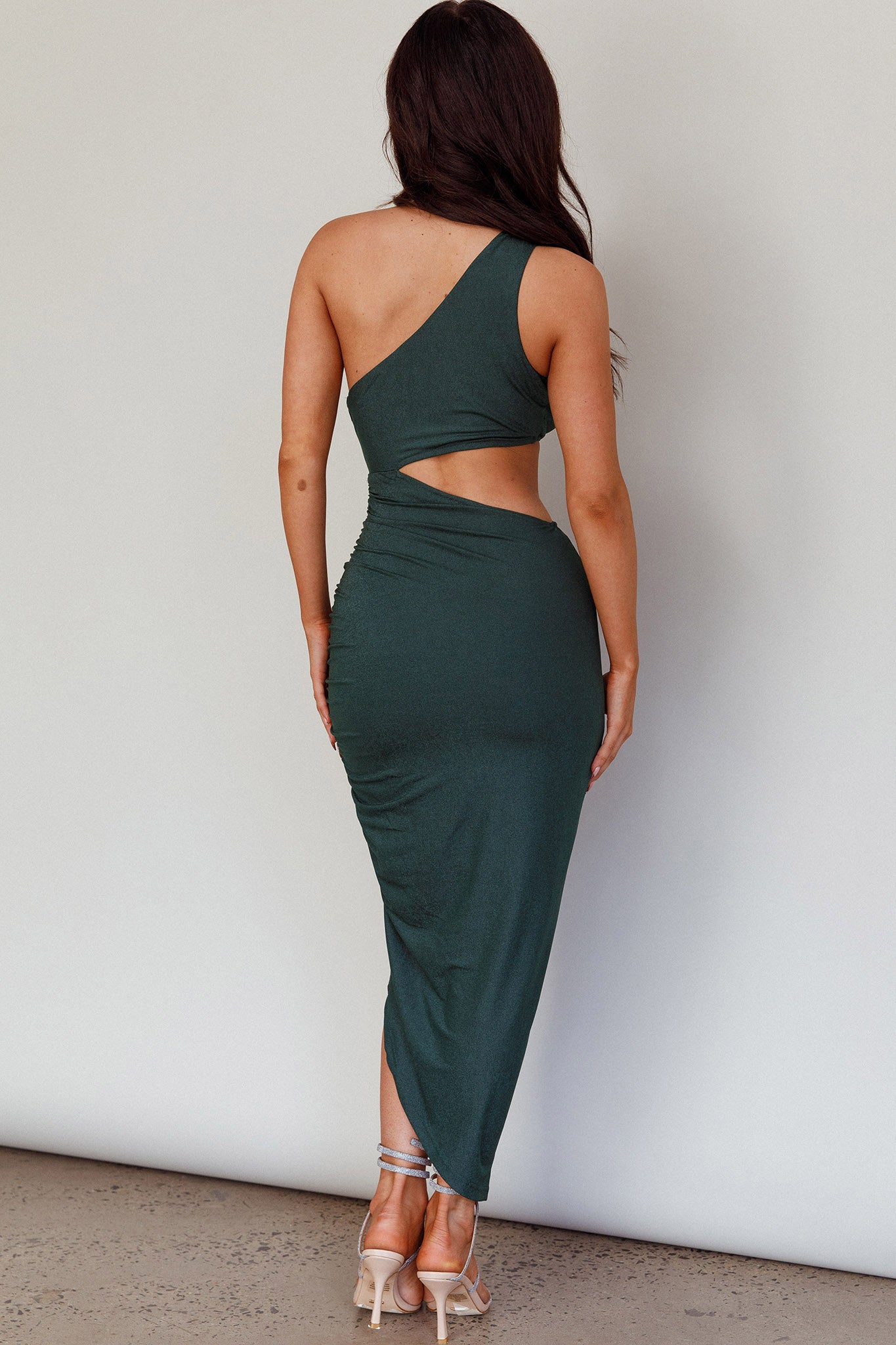 Kiki Cut-Out Bodycon Midi Dress Forest Green-Maymioy