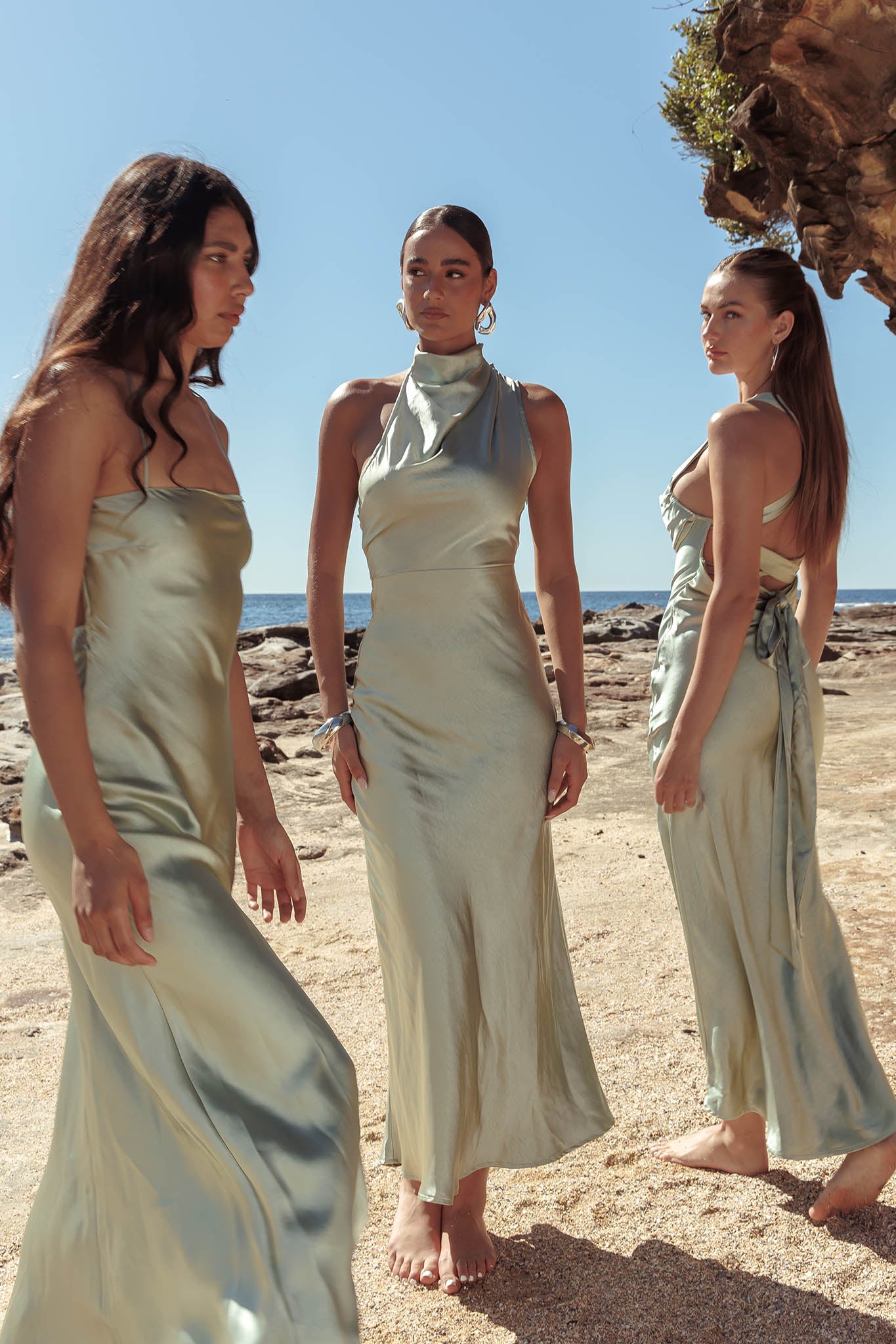 Shana Halterneck Maxi Dress Sage-Maymioy