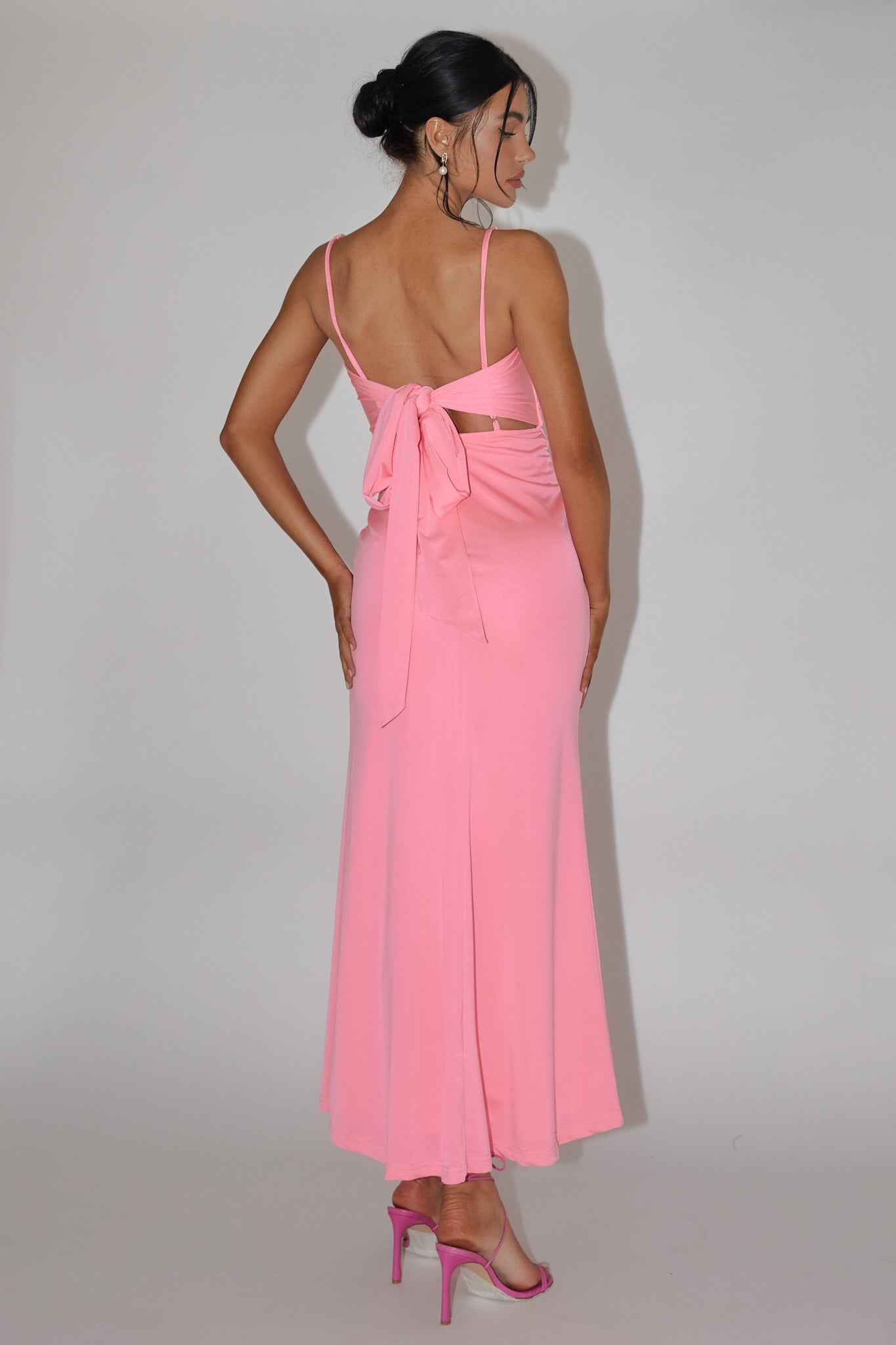 Likita Floral Applique Bodice Maxi Dress Pink-Maymioy