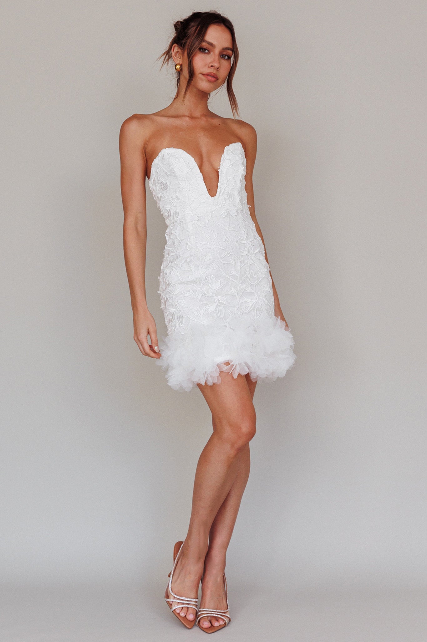 Time Of My Life Applique Mini Dress White-Maymioy