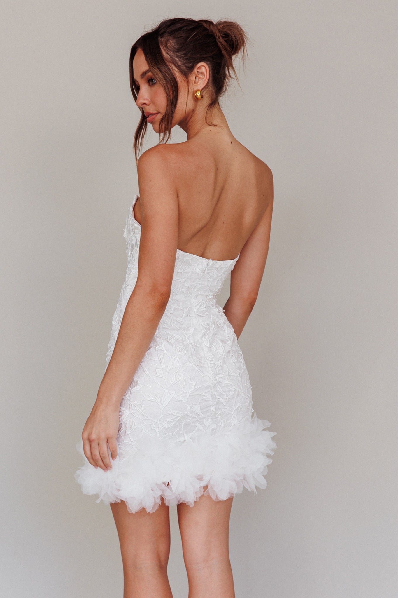 Time Of My Life Applique Mini Dress White-Maymioy