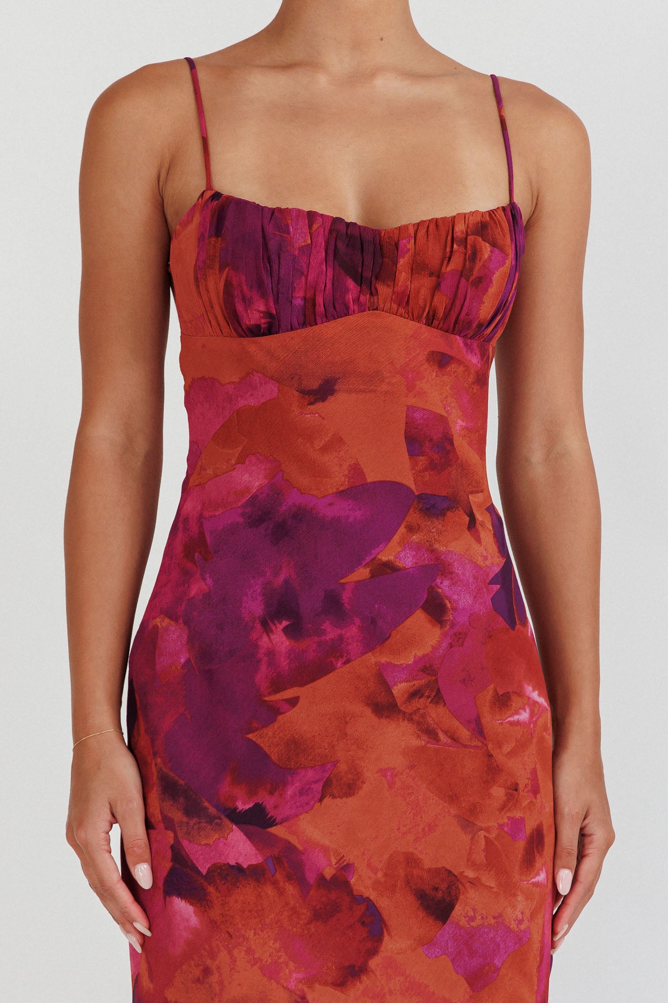 Nerida Low Back Twist Maxi Dress Dark Rose-Maymioy