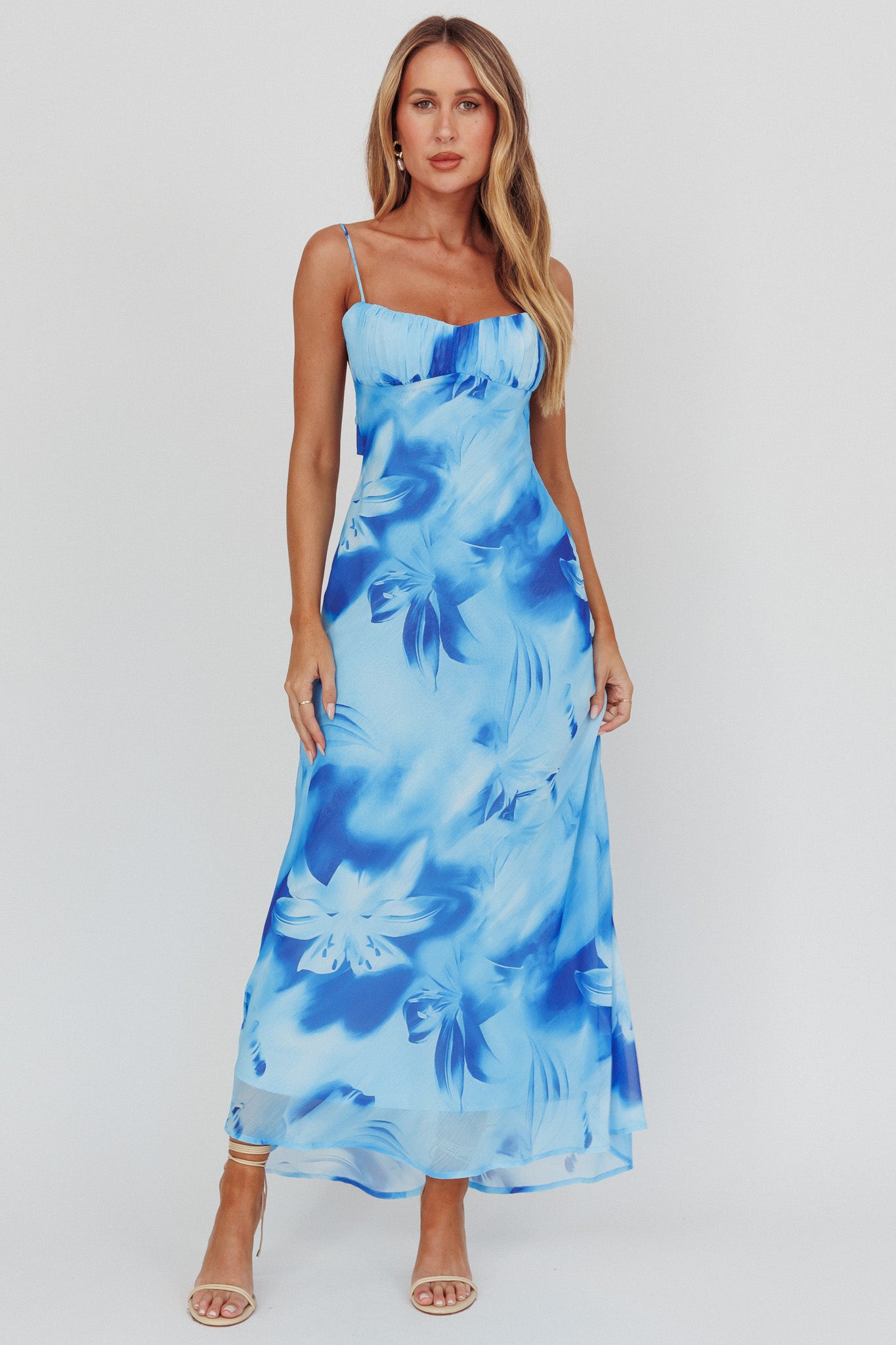 Nerida Low Back Twist Maxi Dress Lily Blue-Maymioy