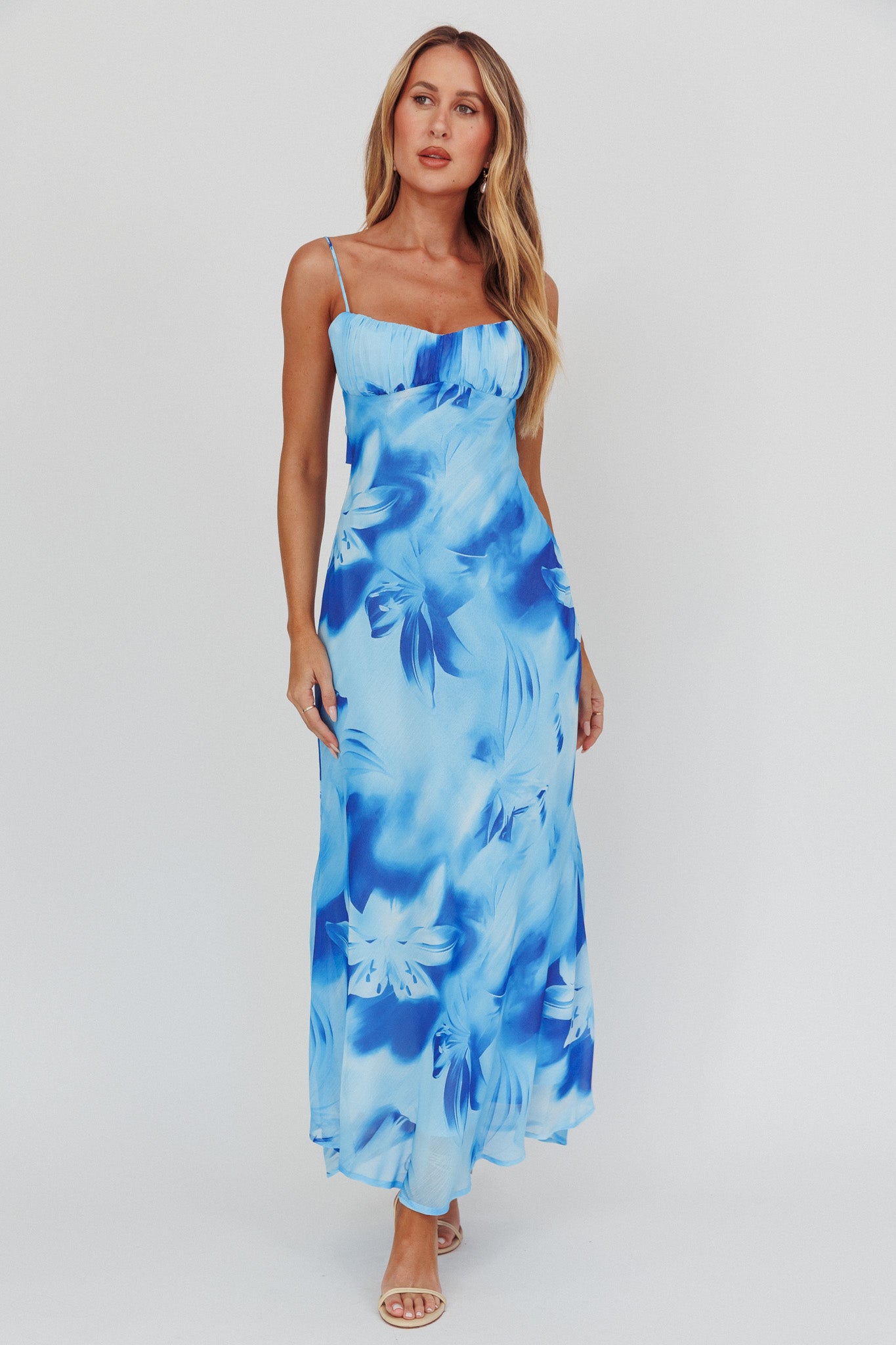 Nerida Low Back Twist Maxi Dress Lily Blue-Maymioy
