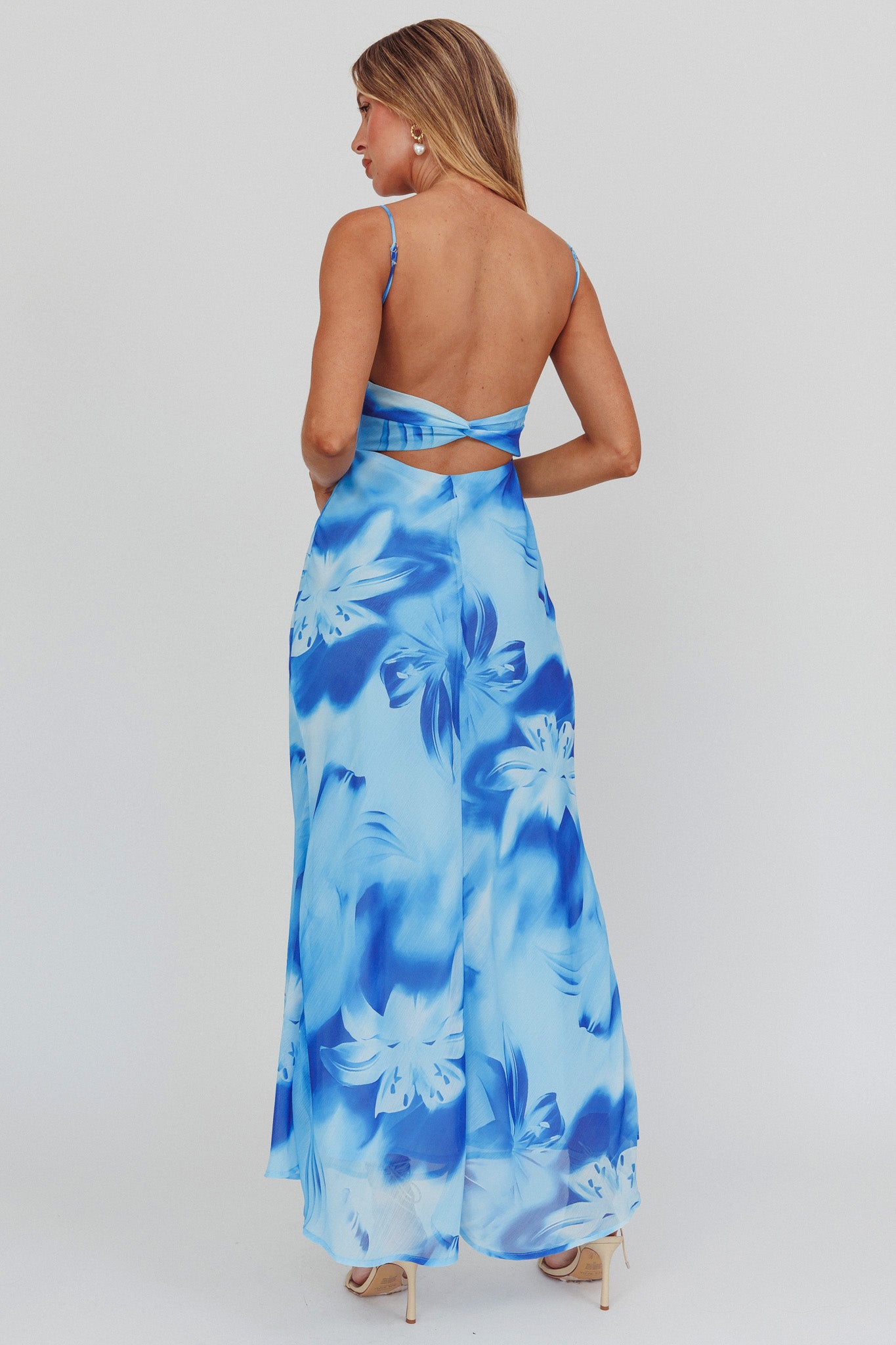 Nerida Low Back Twist Maxi Dress Lily Blue-Maymioy