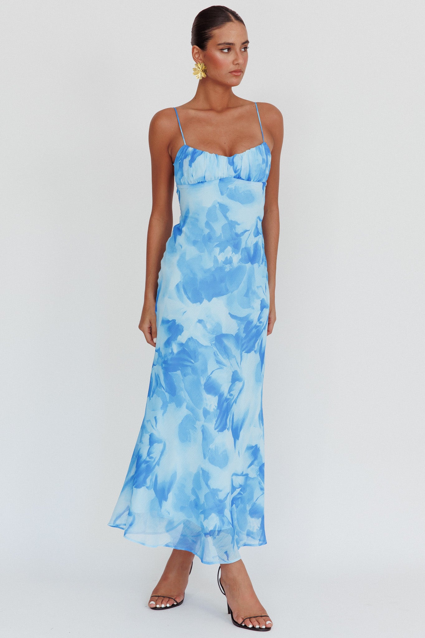 Nerida Low Back Twist Maxi Dress Blue-Maymioy
