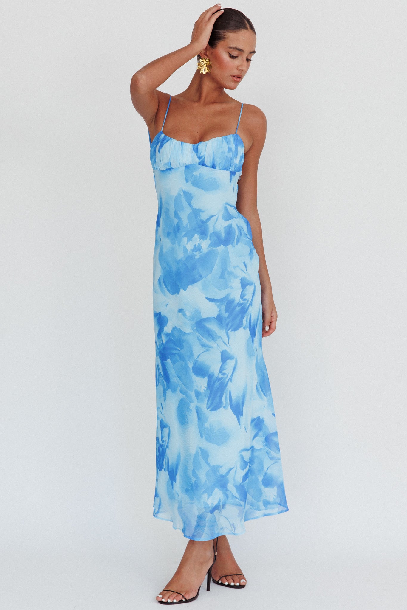 Nerida Low Back Twist Maxi Dress Blue-Maymioy