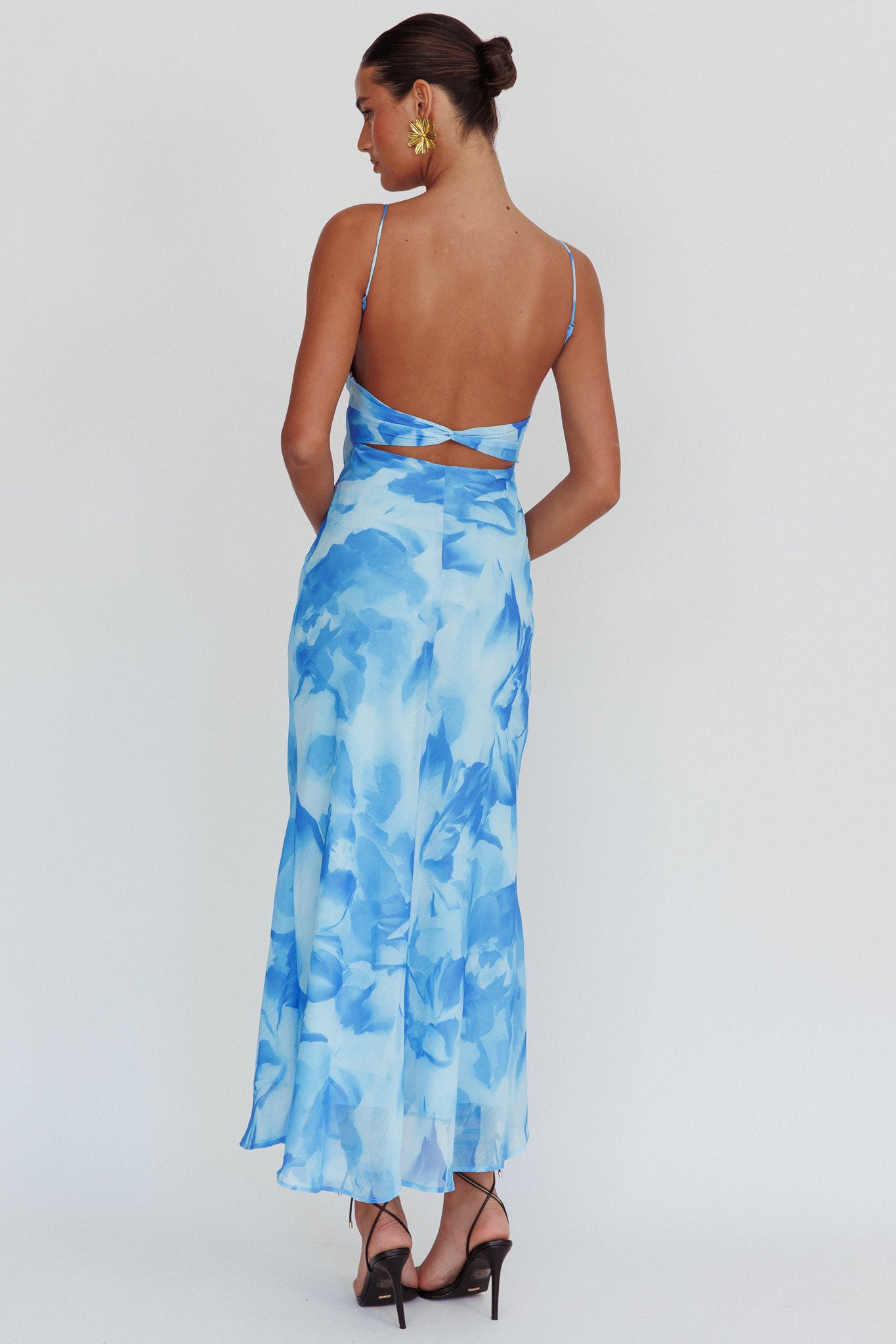 Nerida Low Back Twist Maxi Dress Blue-Maymioy
