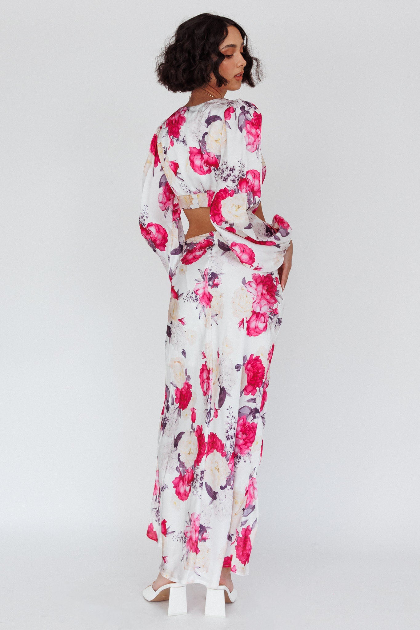 Meet Me In Fiji Maxi Skirt Floral Pink-Maymioy