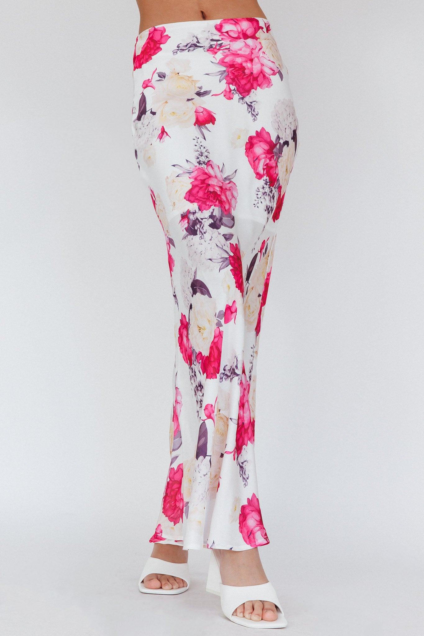 Meet Me In Fiji Maxi Skirt Floral Pink-Maymioy