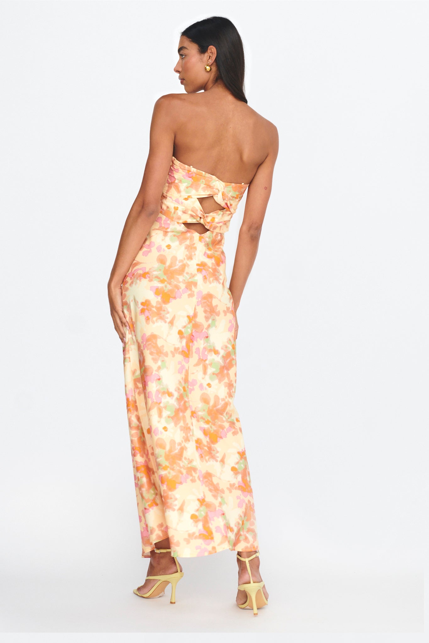 Marianna Twist Back Maxi Dress Orange-Maymioy