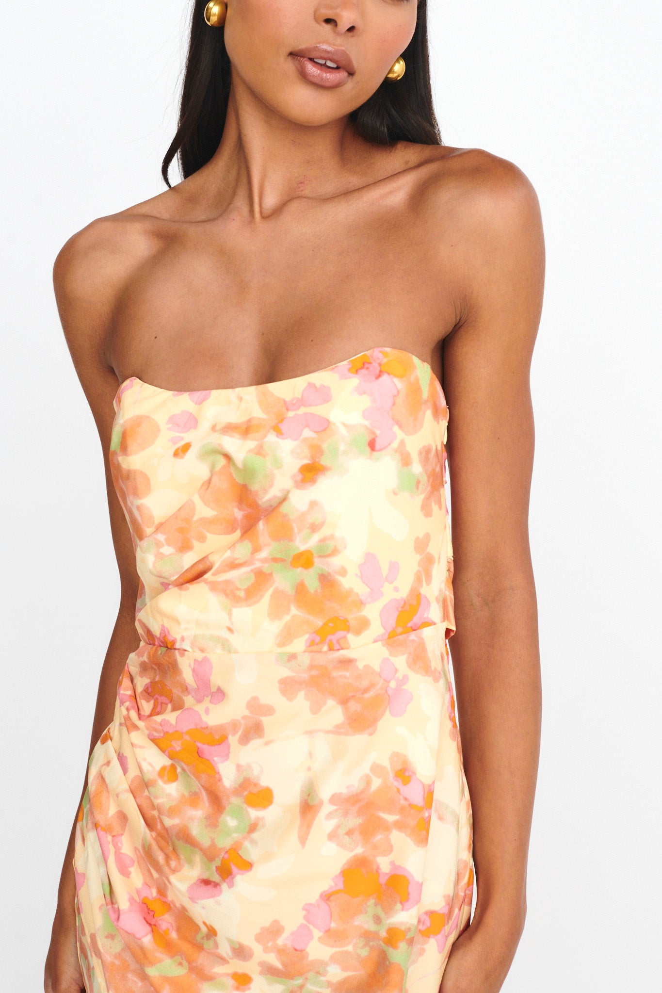 Marianna Twist Back Maxi Dress Orange-Maymioy