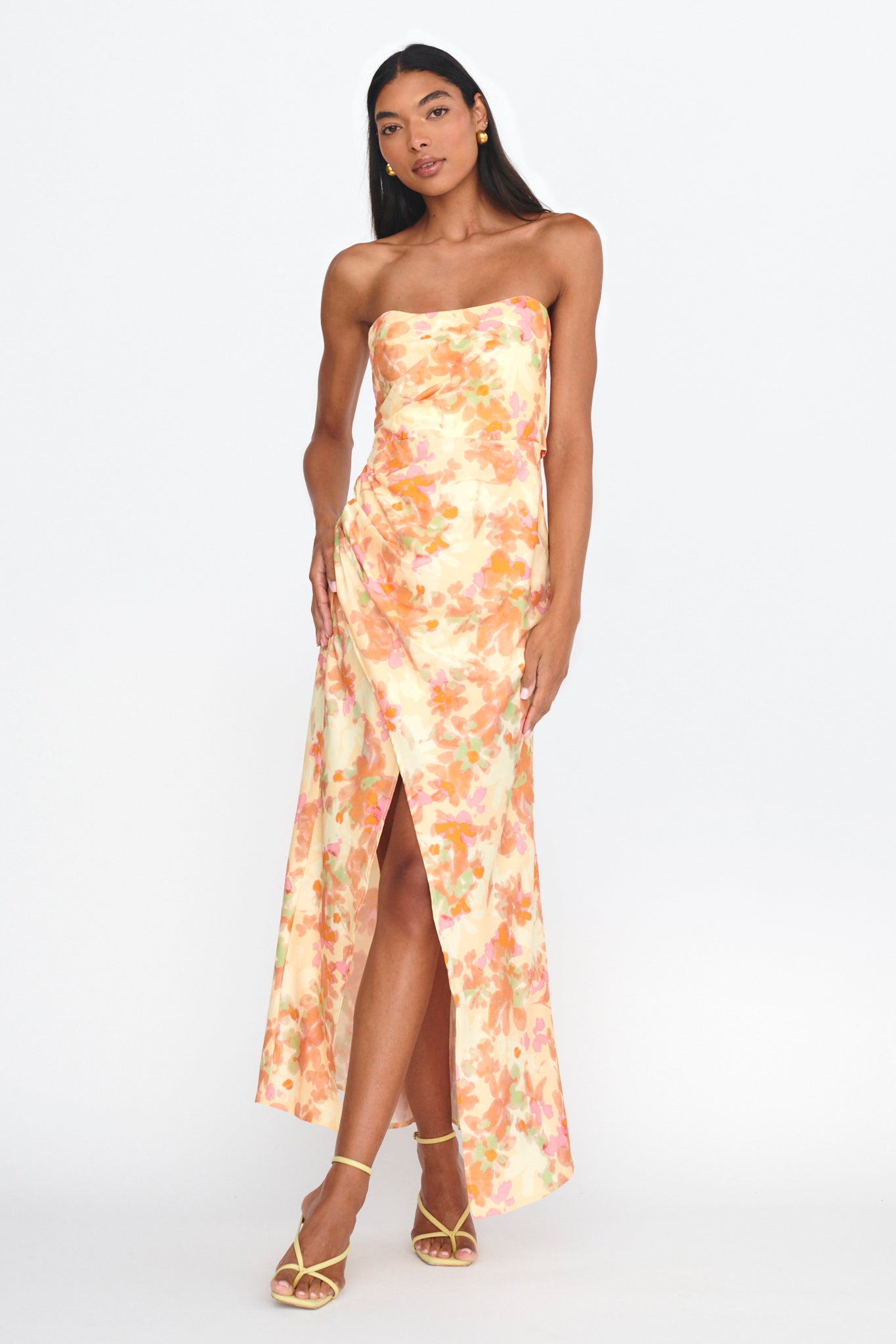 Marianna Twist Back Maxi Dress Orange-Maymioy