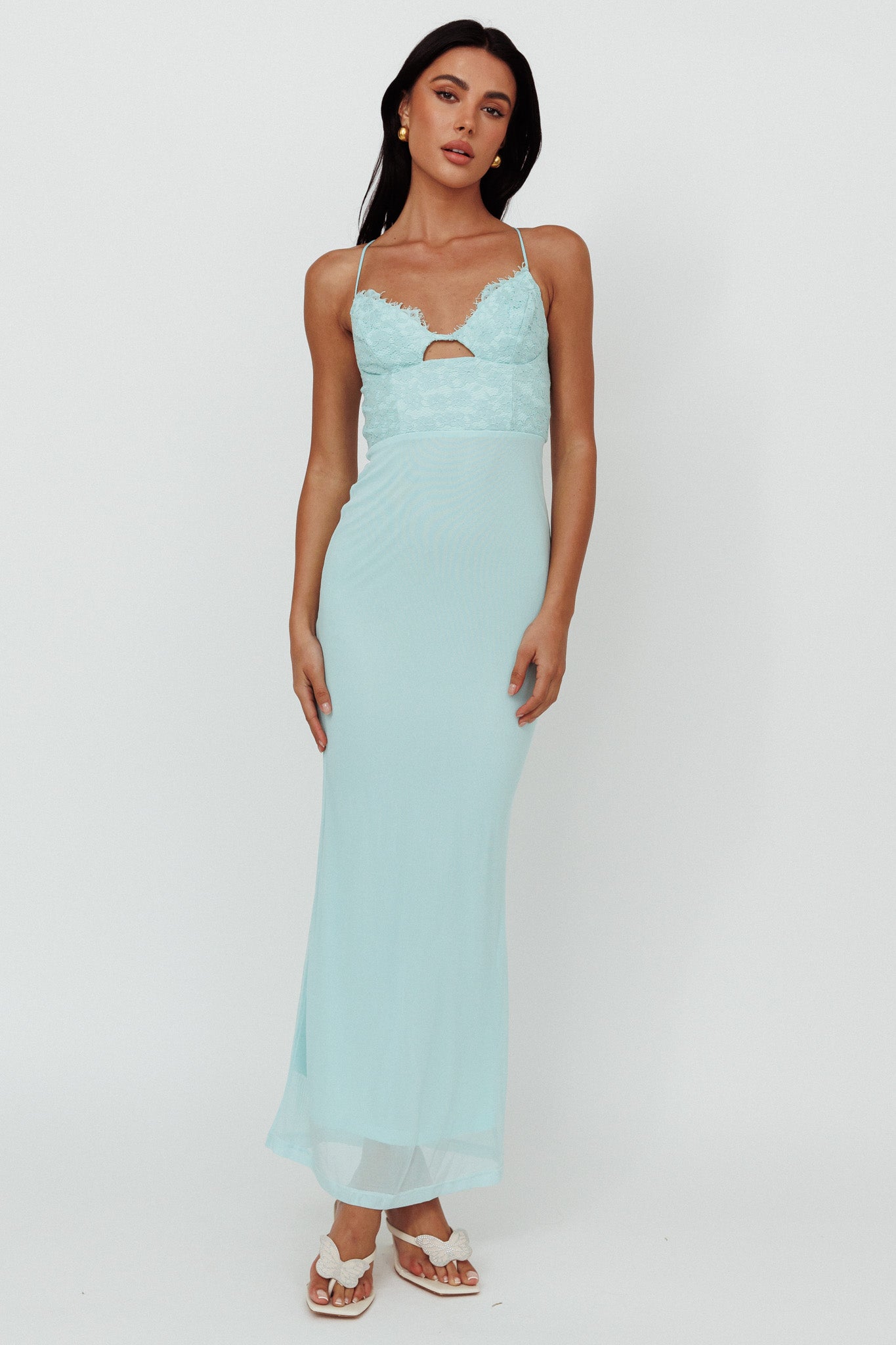 Modern Love Lace Bodice Maxi Dress Mint-Maymioy