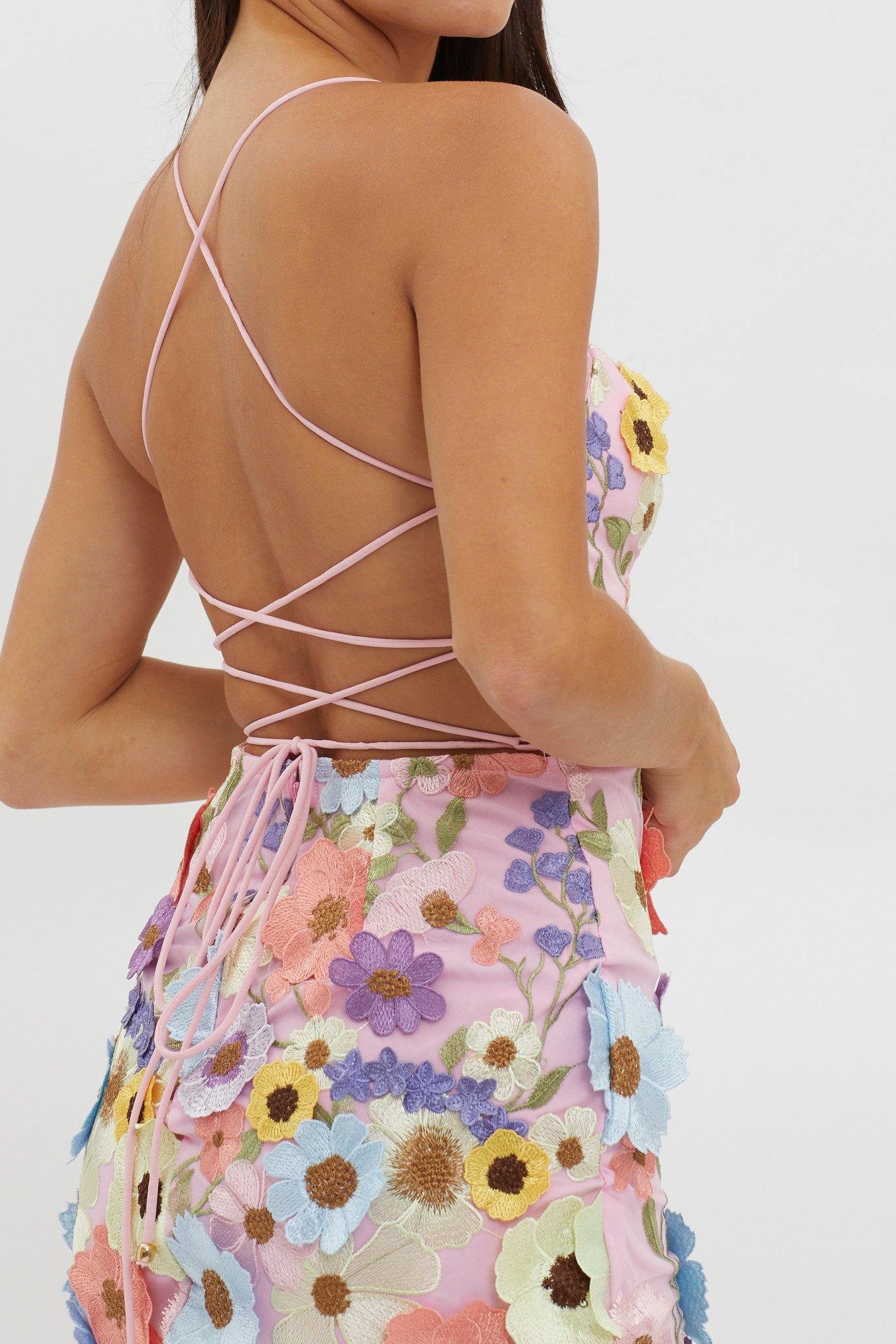 Butterfly Feelings Embellished Mini Dress Blue-Maymioy