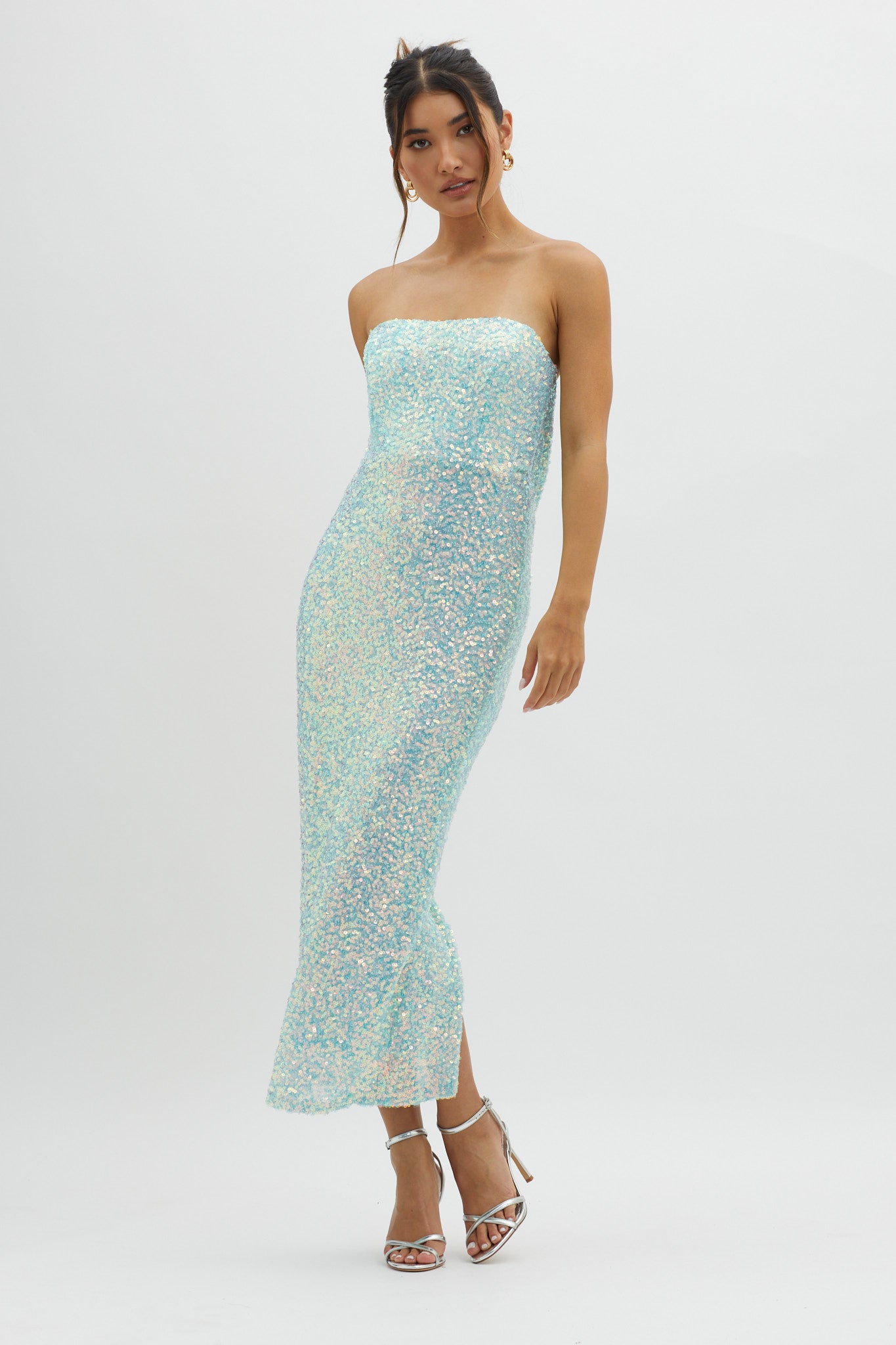 C'est Moi Sequin Laced Back Blue-Maymioy