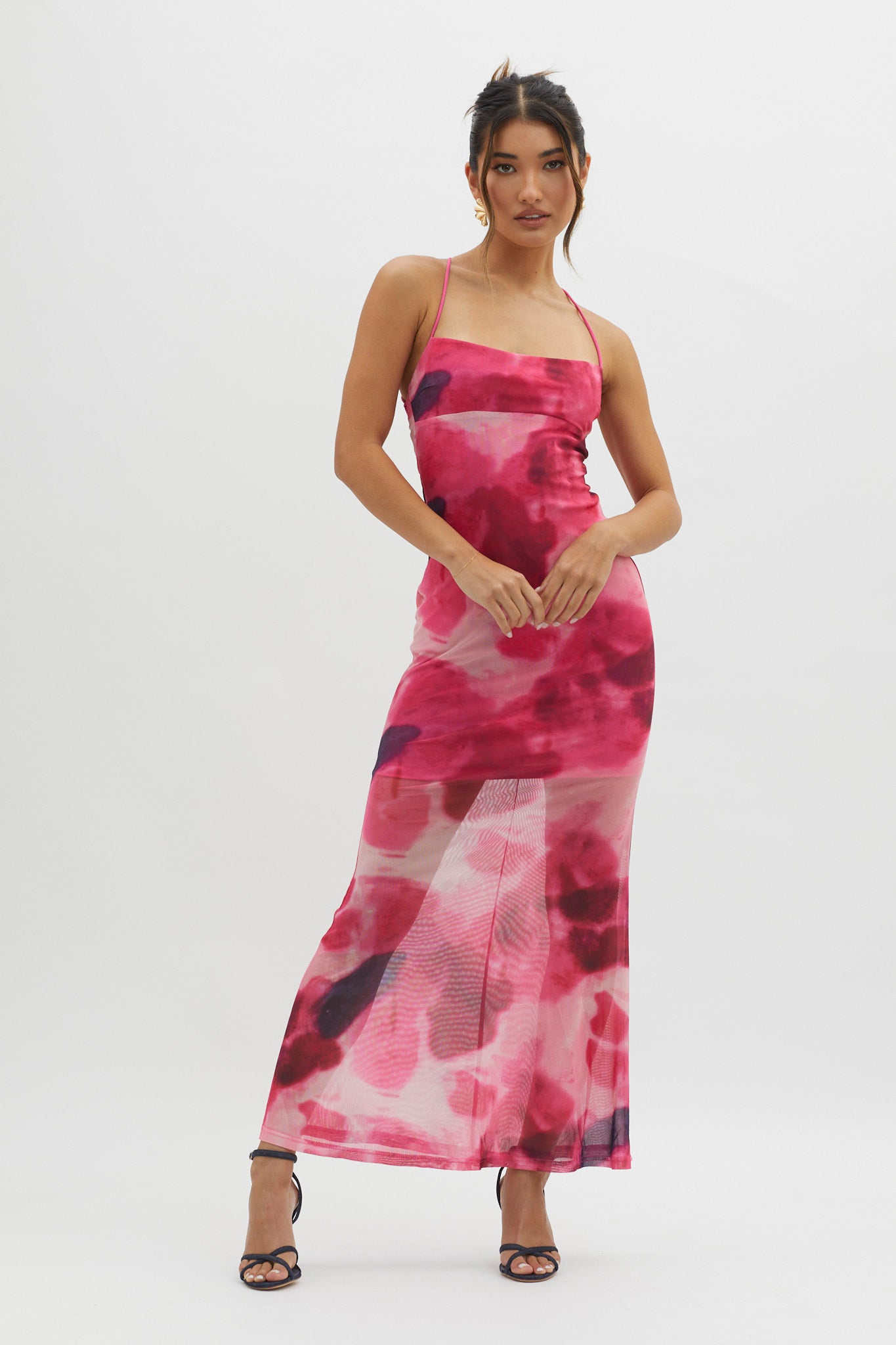 Letting Go Tie-Up Back Maxi Dress Red-Maymioy