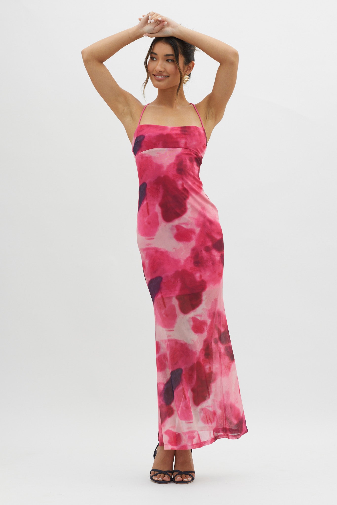 Letting Go Tie-Up Back Maxi Dress Red-Maymioy