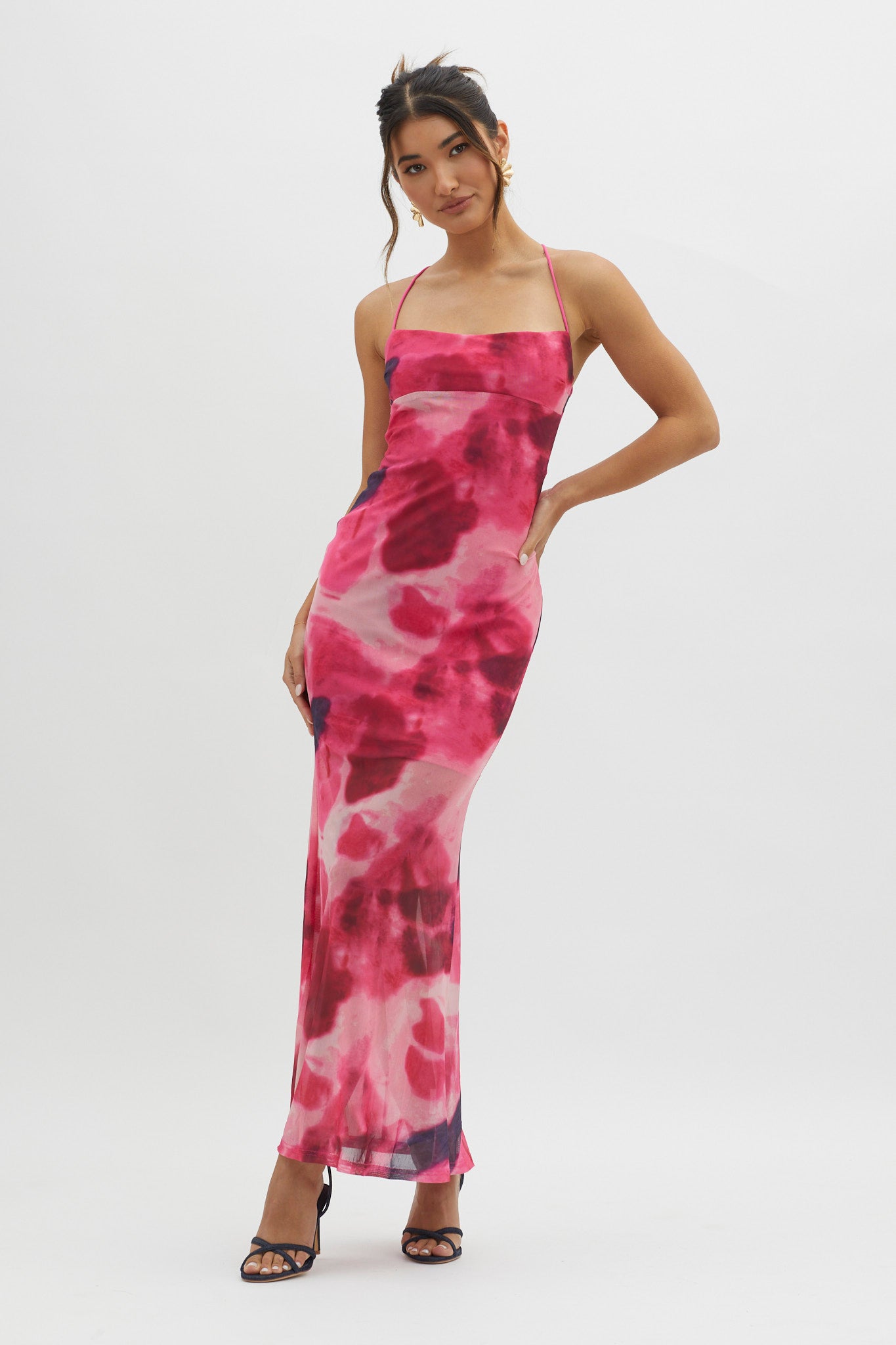Letting Go Tie-Up Back Maxi Dress Red-Maymioy