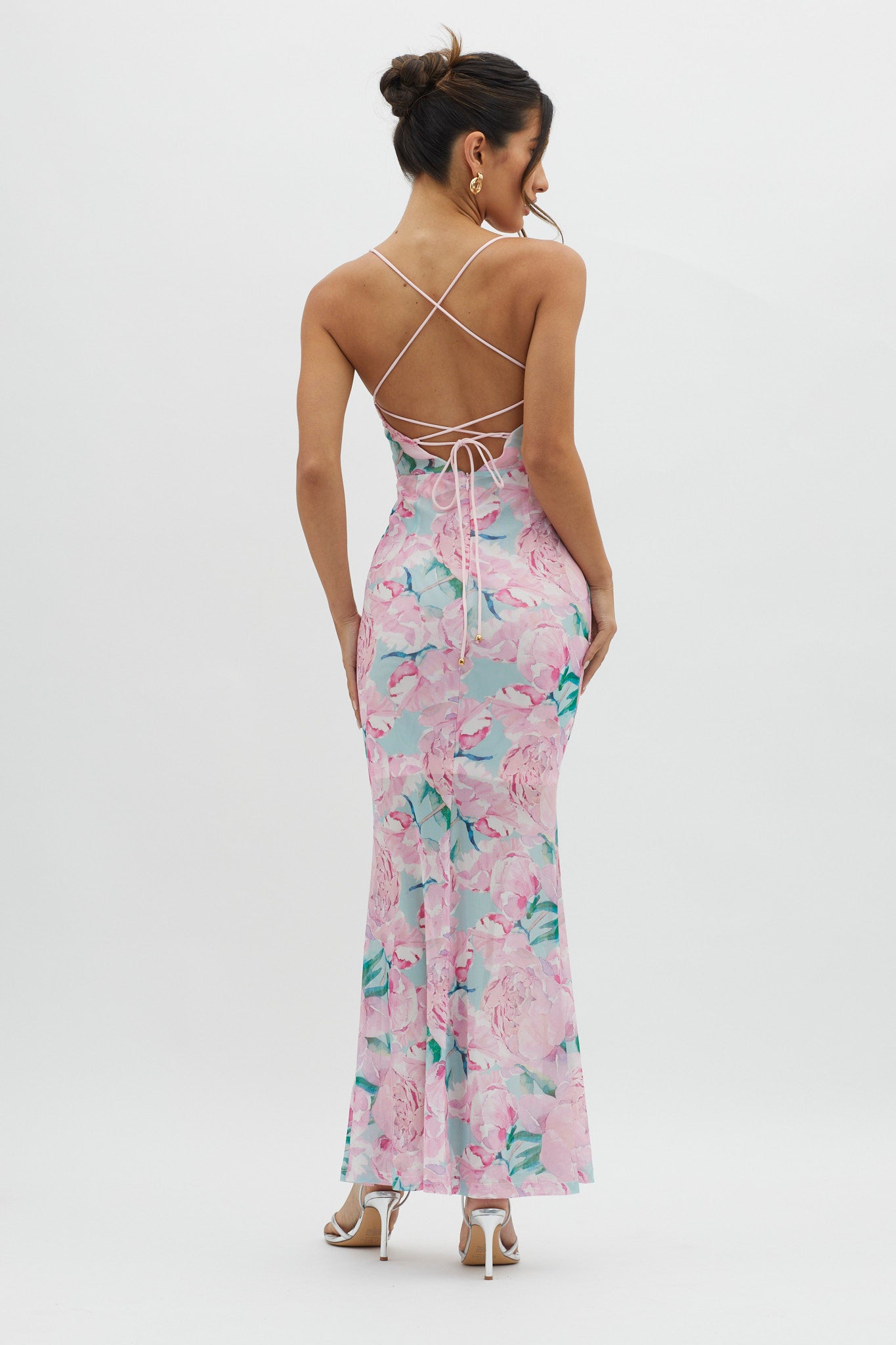 Letting Go Tie-Up Back Maxi Floral Pink-Maymioy