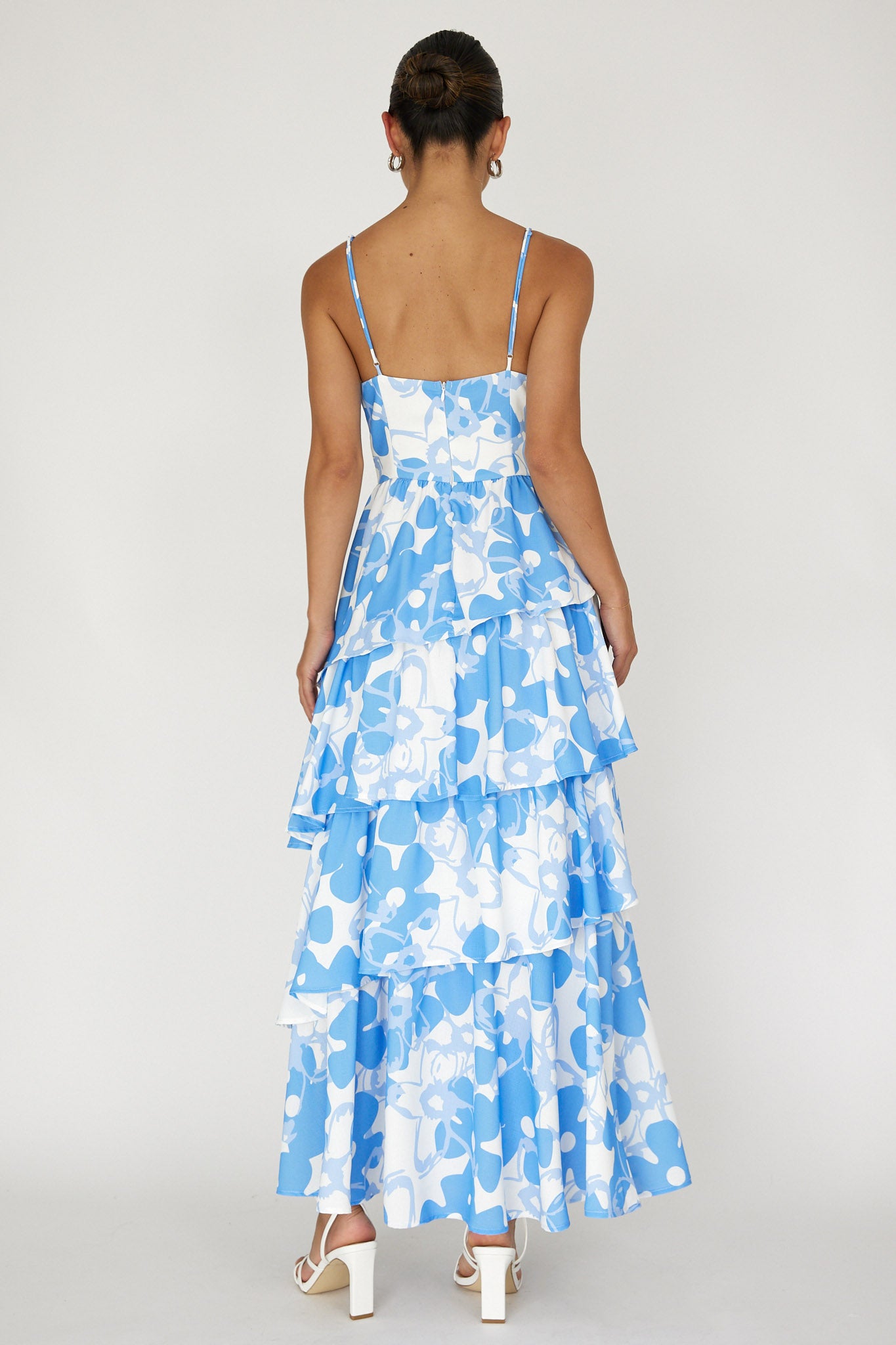 Hopeful Tiered Layered Maxi Dress Blue-Maymioy