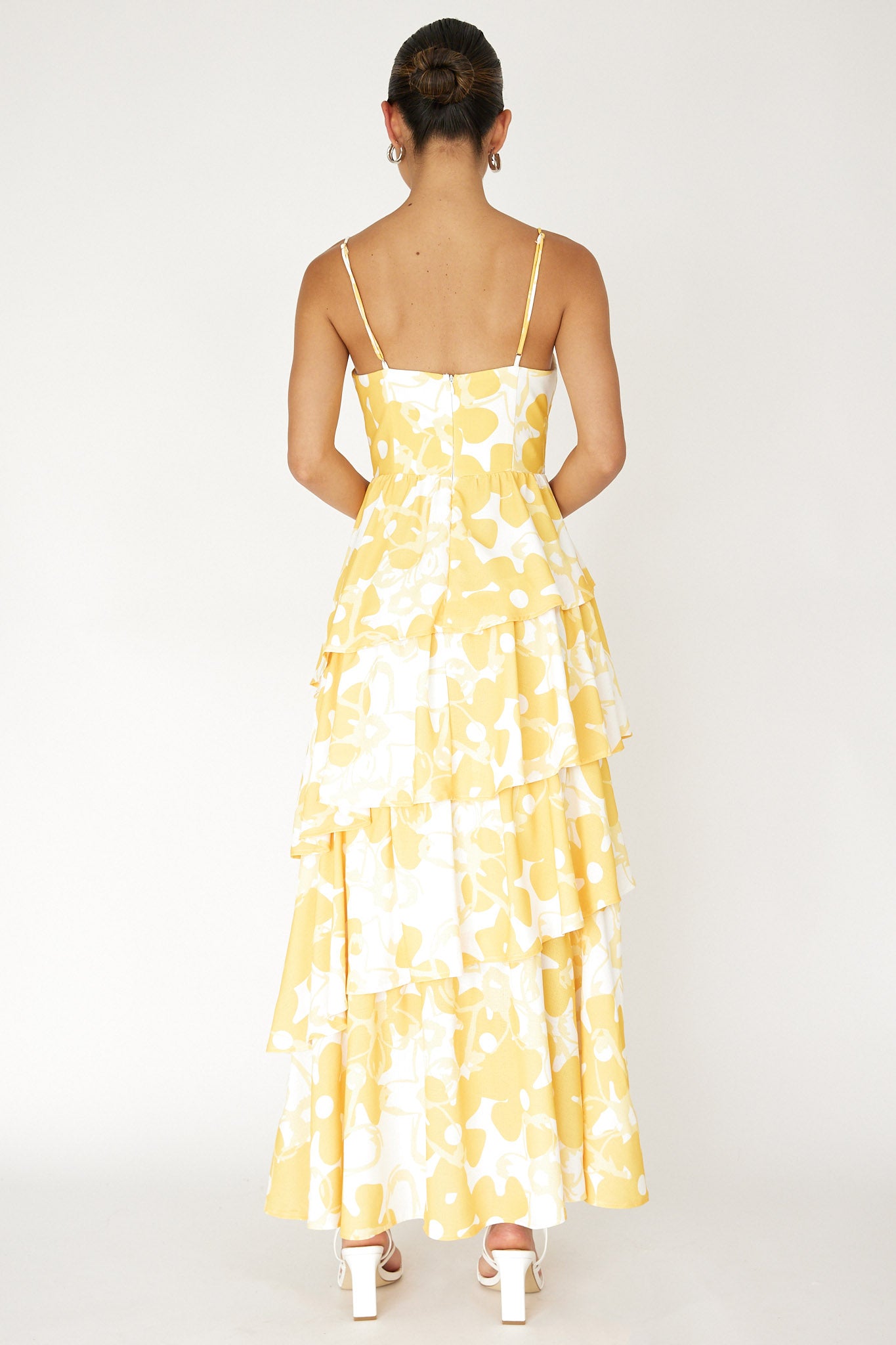 Hopeful Tiered Layered Maxi Dress Yellow-Maymioy