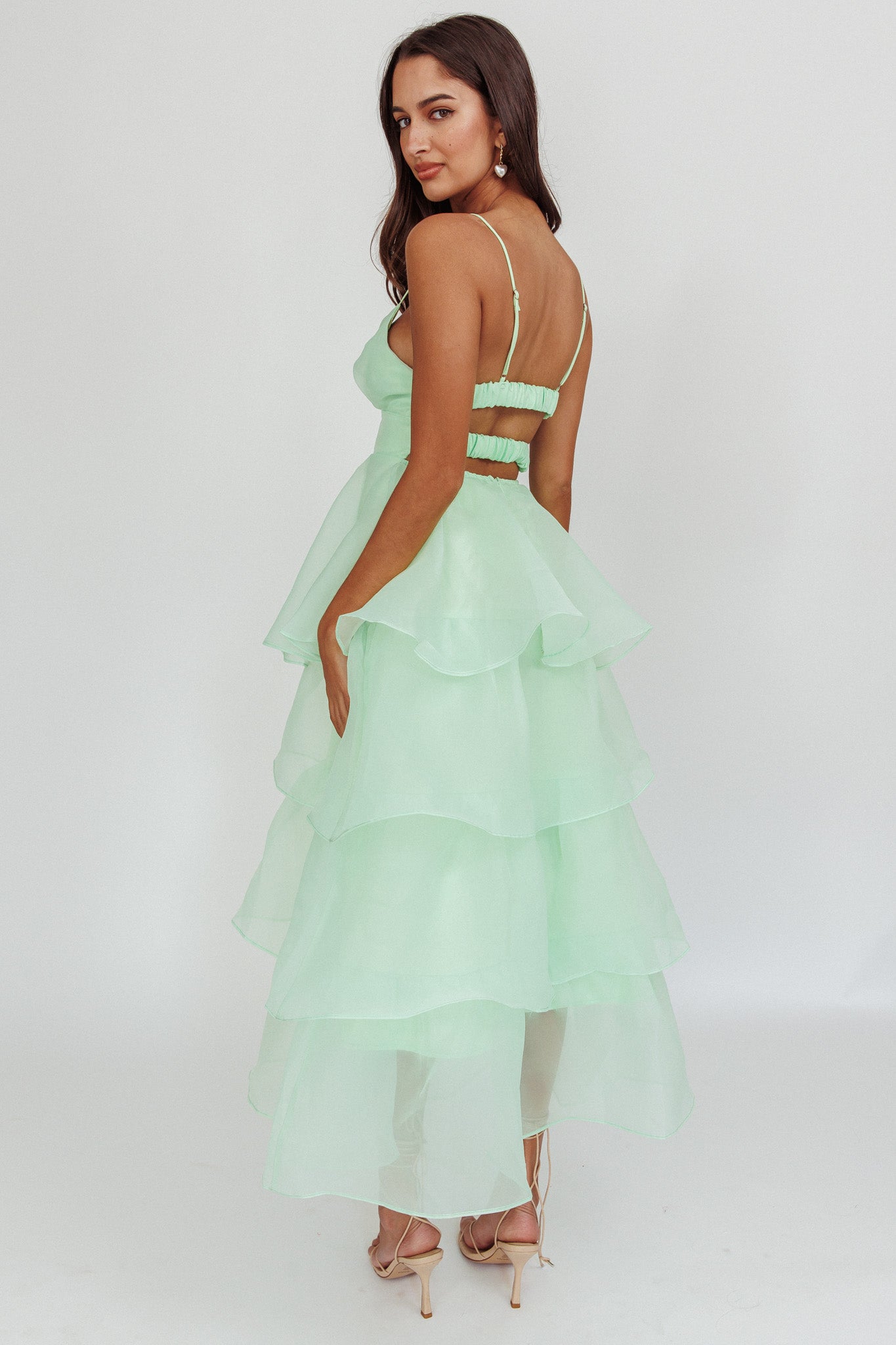 Made For You Tiered Ruffle Midi Dress Mint-Maymioy