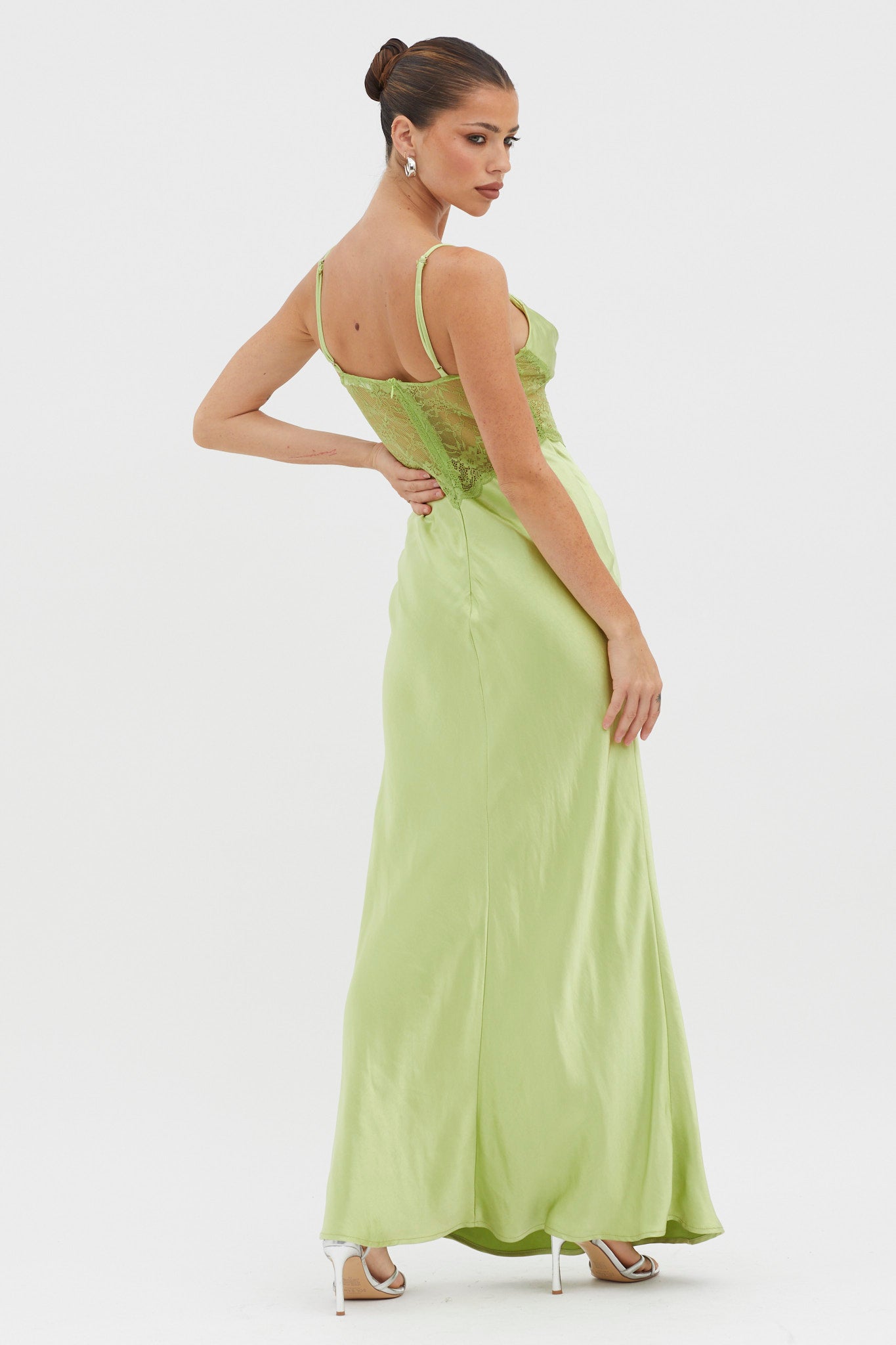 Kinzie Lace Waist Maxi Dress Apple-Maymioy