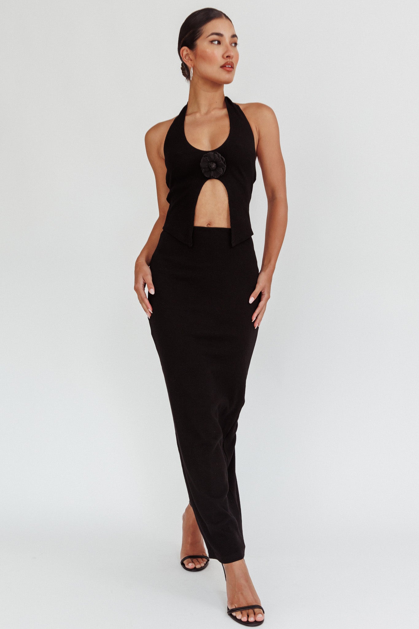 Blackthorn Maxi Skirt Black-Maymioy