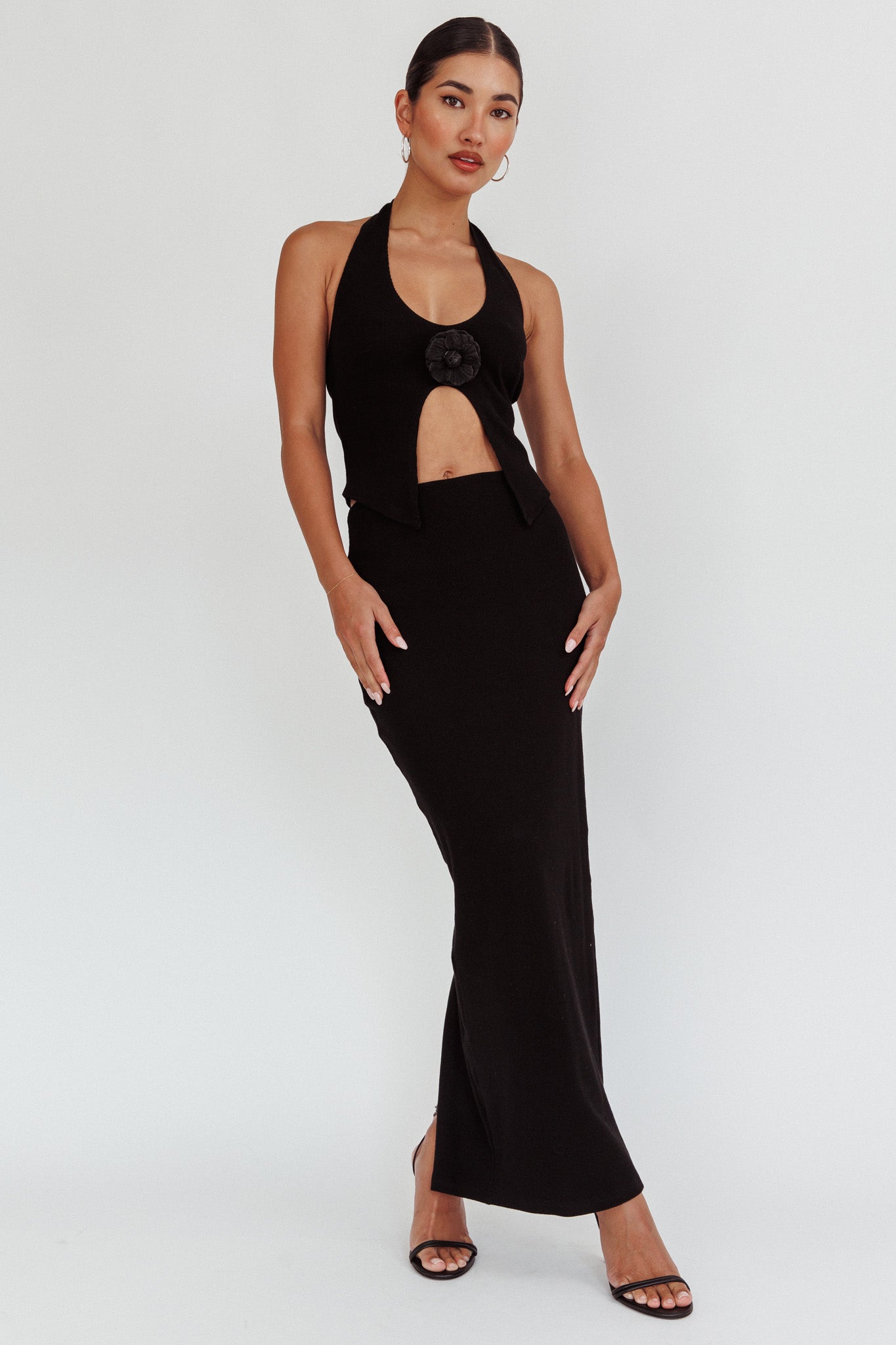 Blackthorn Maxi Skirt Black-Maymioy