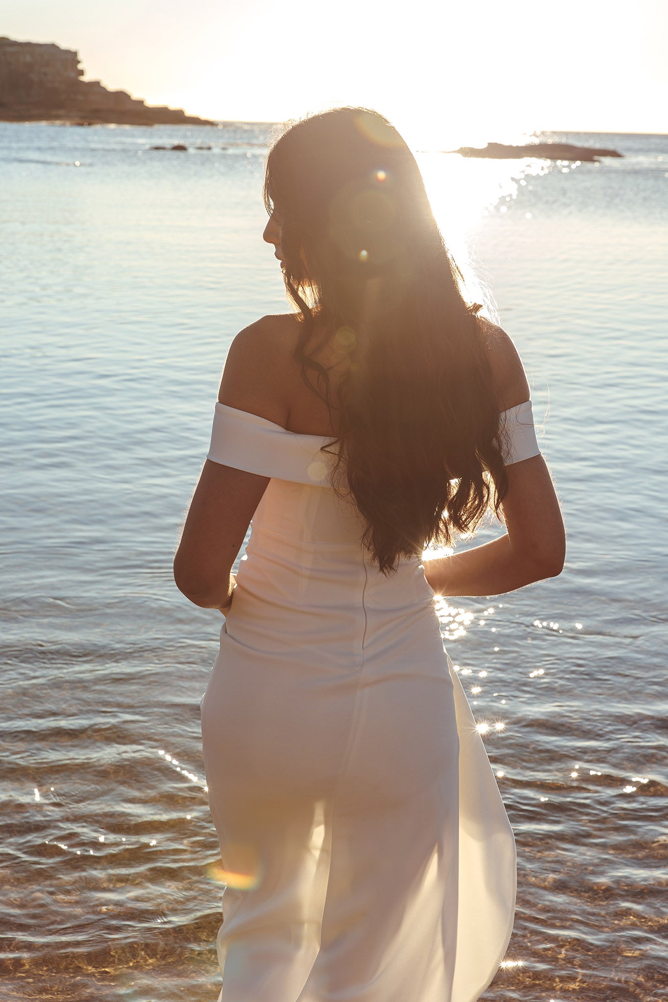 Cha Cha Off Shoulder Thigh Split Maxi Dress Off White-Maymioy
