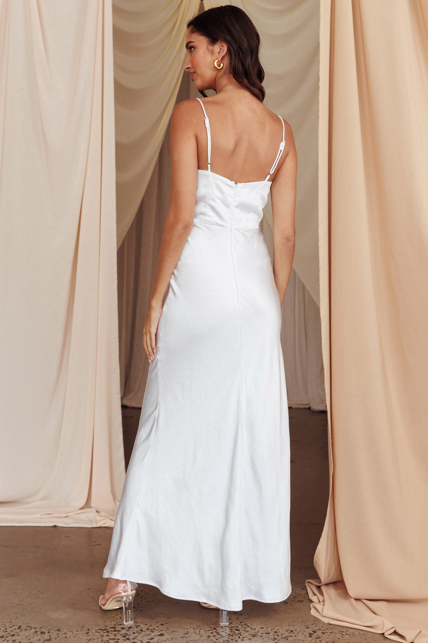 Summer Of Love Lace Insert Maxi Dress White-Maymioy