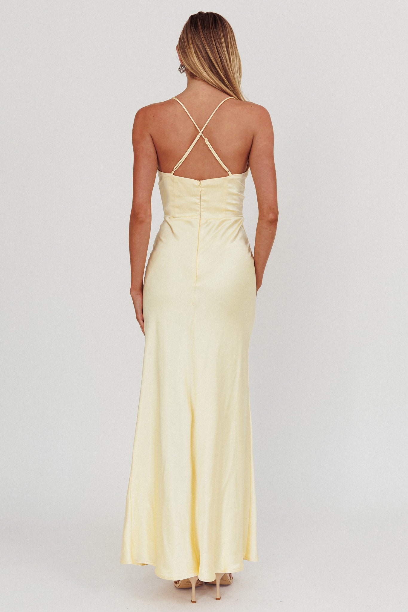 Summer Of Love Lace Trim Maxi Dress Lemon-Maymioy