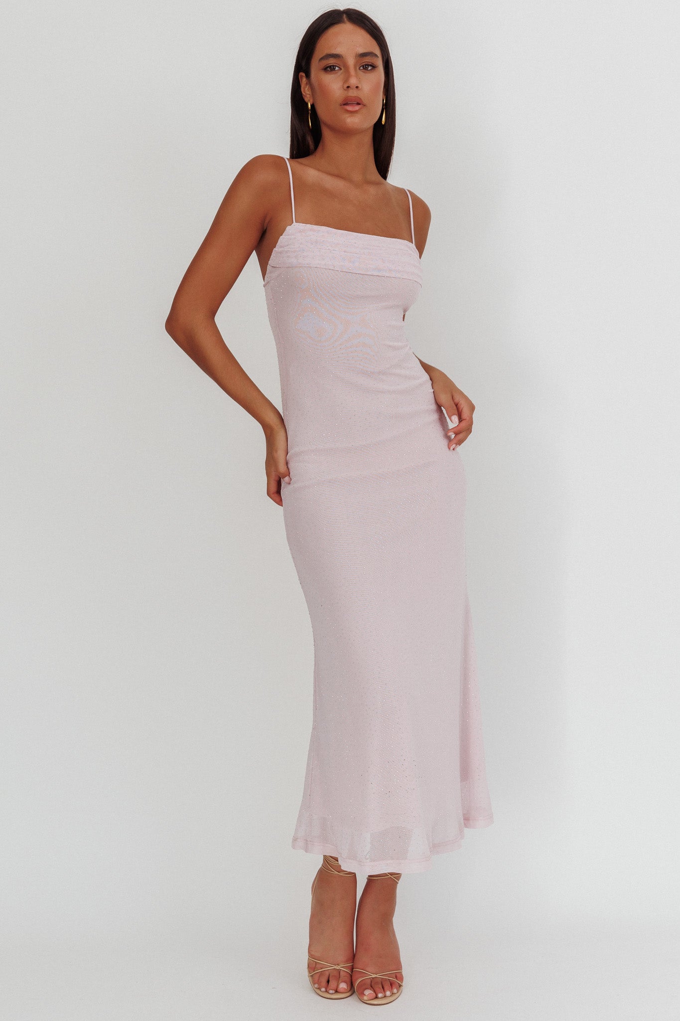 Days Ahead Rhinestone Overlay Maxi Dress Lilac-Maymioy