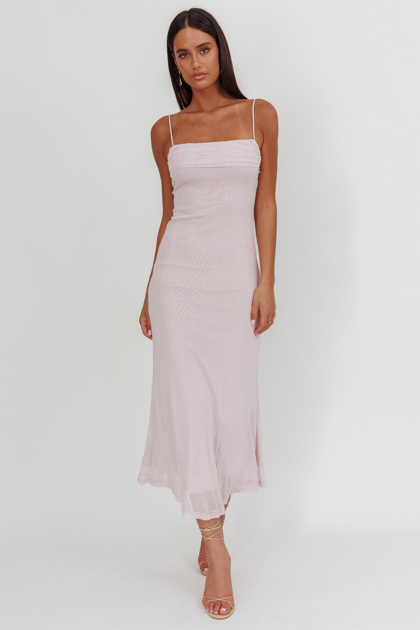 Days Ahead Rhinestone Overlay Maxi Dress Lilac-Maymioy