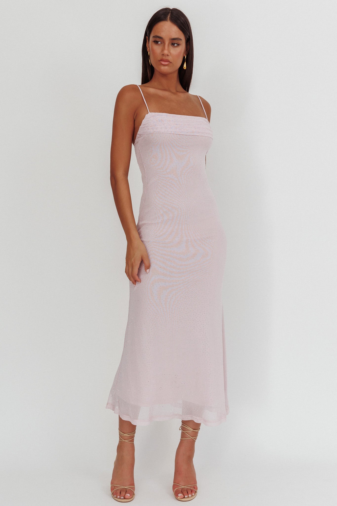Days Ahead Rhinestone Overlay Maxi Dress Lilac-Maymioy