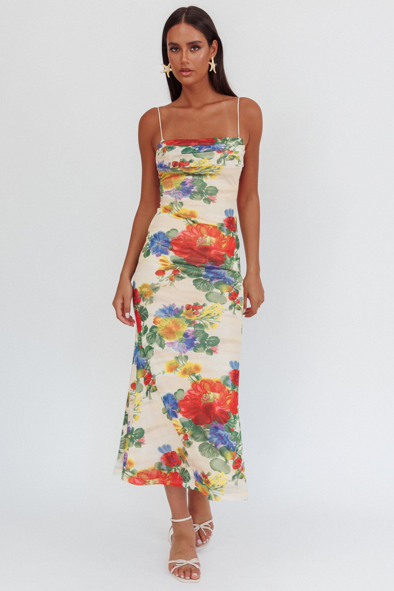 Days Ahead Mesh Overlay Maxi Dress Floral Pink-Maymioy