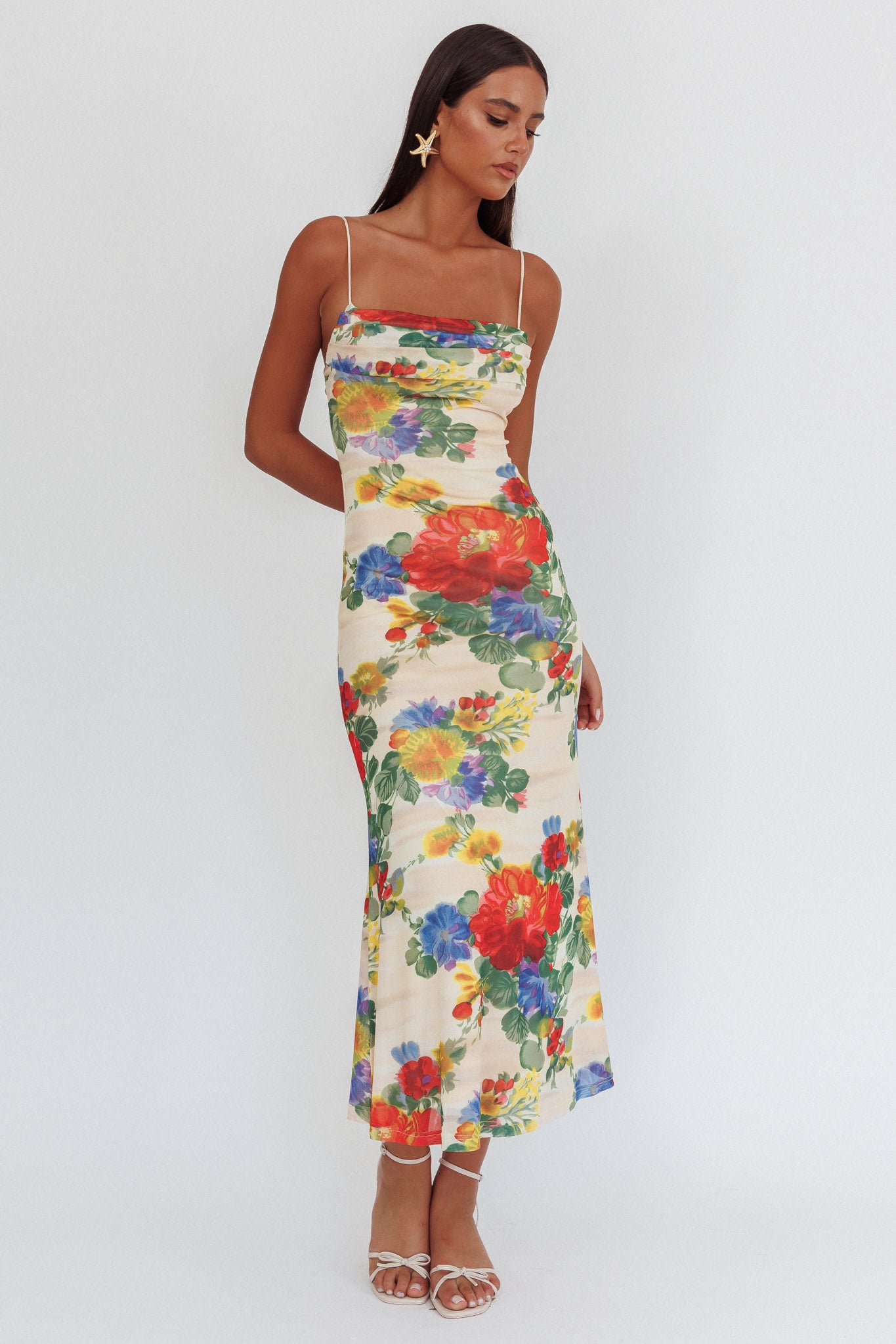 Days Ahead Mesh Overlay Maxi Dress Floral Pink-Maymioy