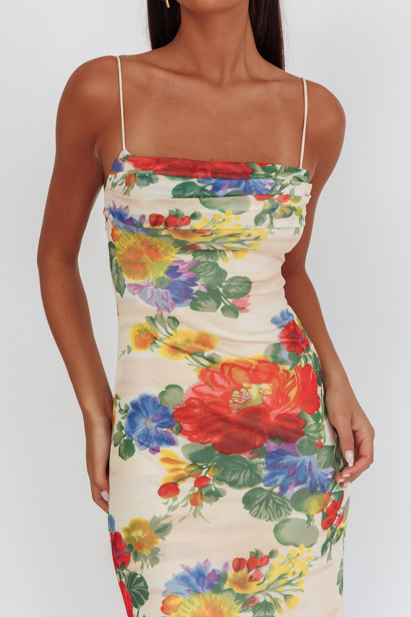 Days Ahead Mesh Overlay Maxi Dress Floral Pink-Maymioy