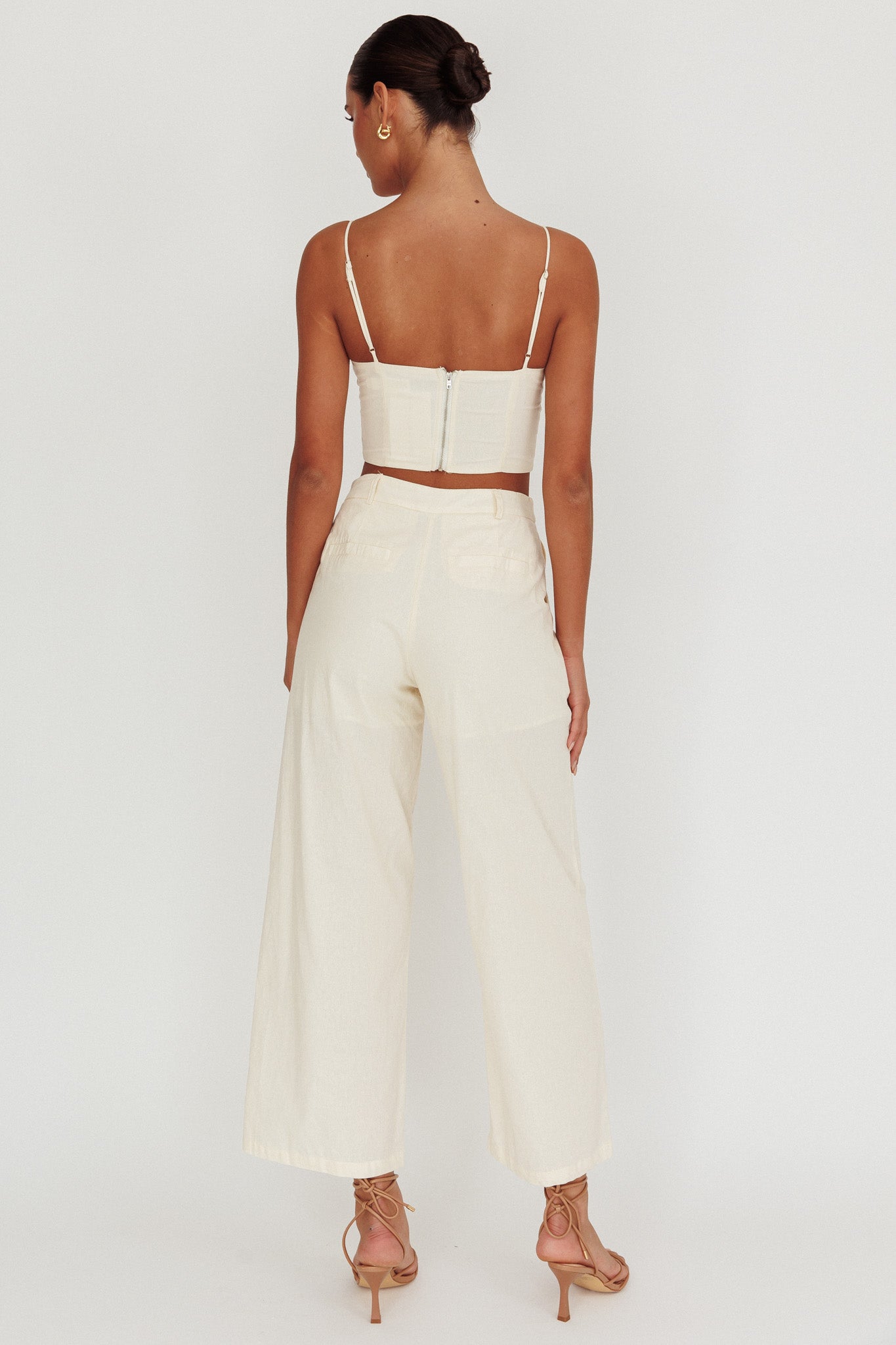 Breathless Wide Leg Pant Oat-Maymioy
