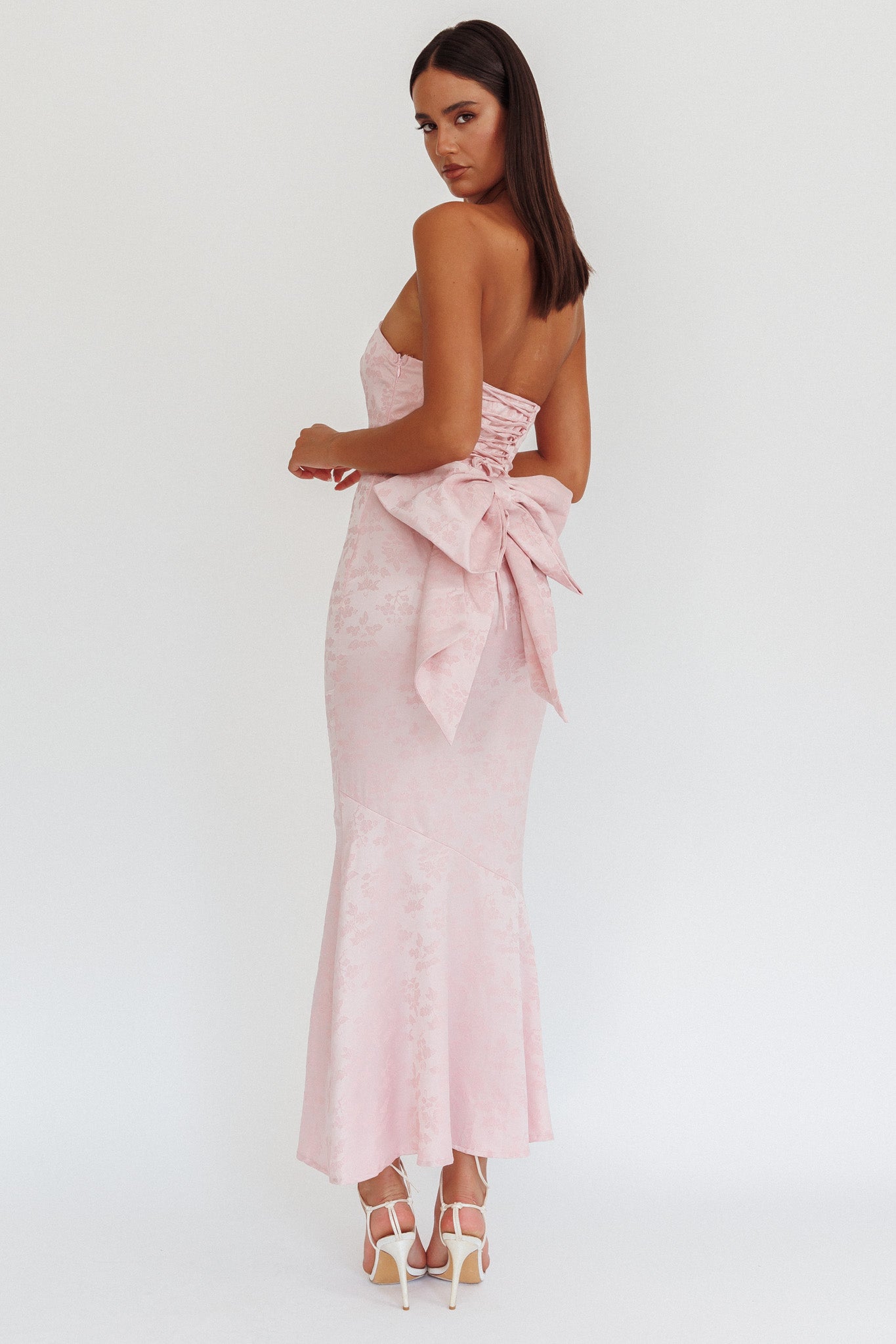 Melty Kisses Bow Back Maxi Dress Pink-Maymioy