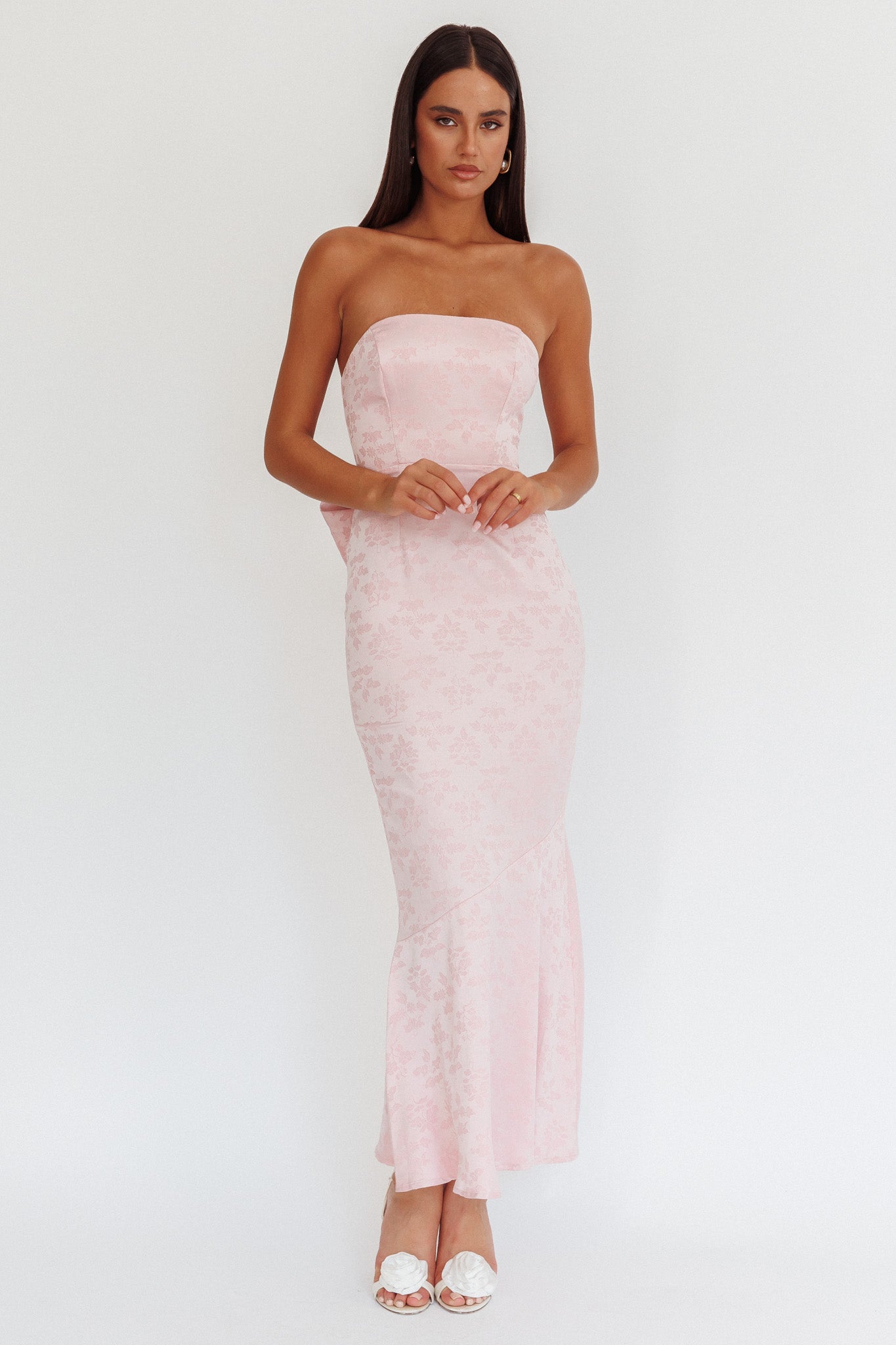 Melty Kisses Bow Back Maxi Dress Pink-Maymioy