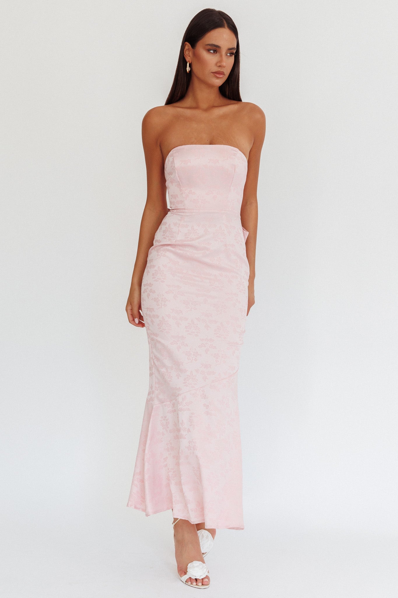 Melty Kisses Bow Back Maxi Dress Pink-Maymioy