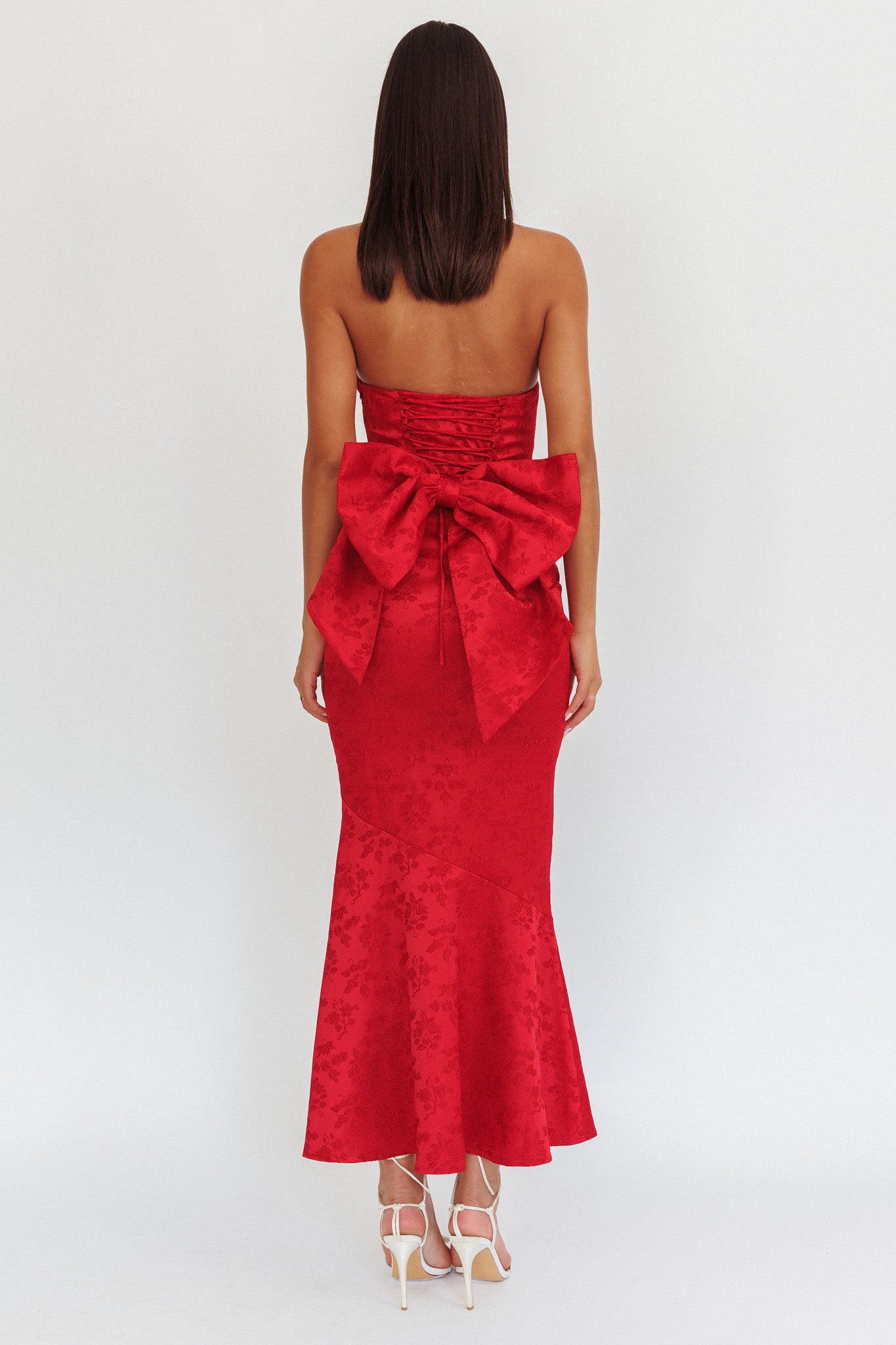 Melty Kisses Bow Back Maxi Dress Wine-Maymioy