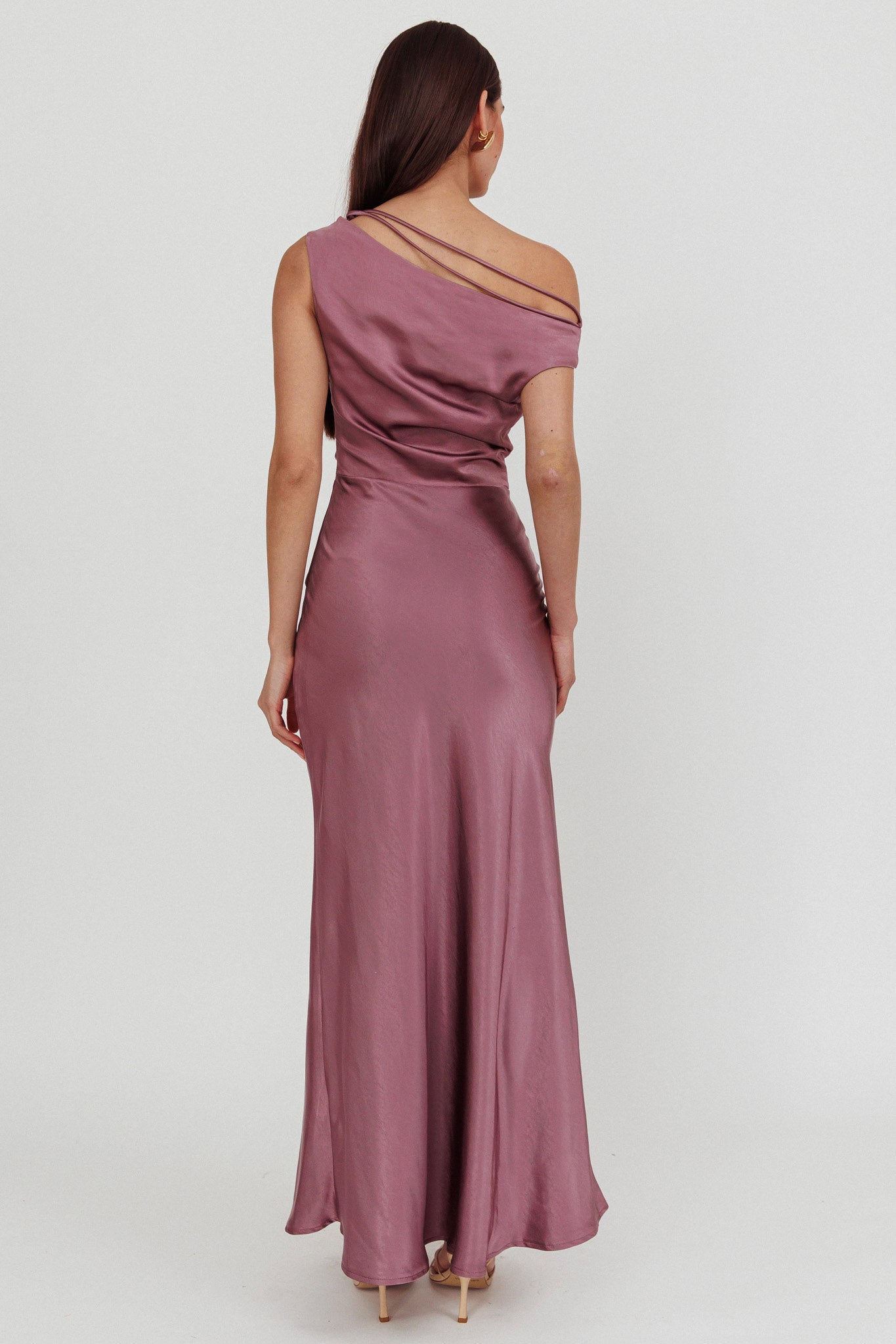 Twilight Asymmetric Neckline Maxi Dress Grape-Maymioy