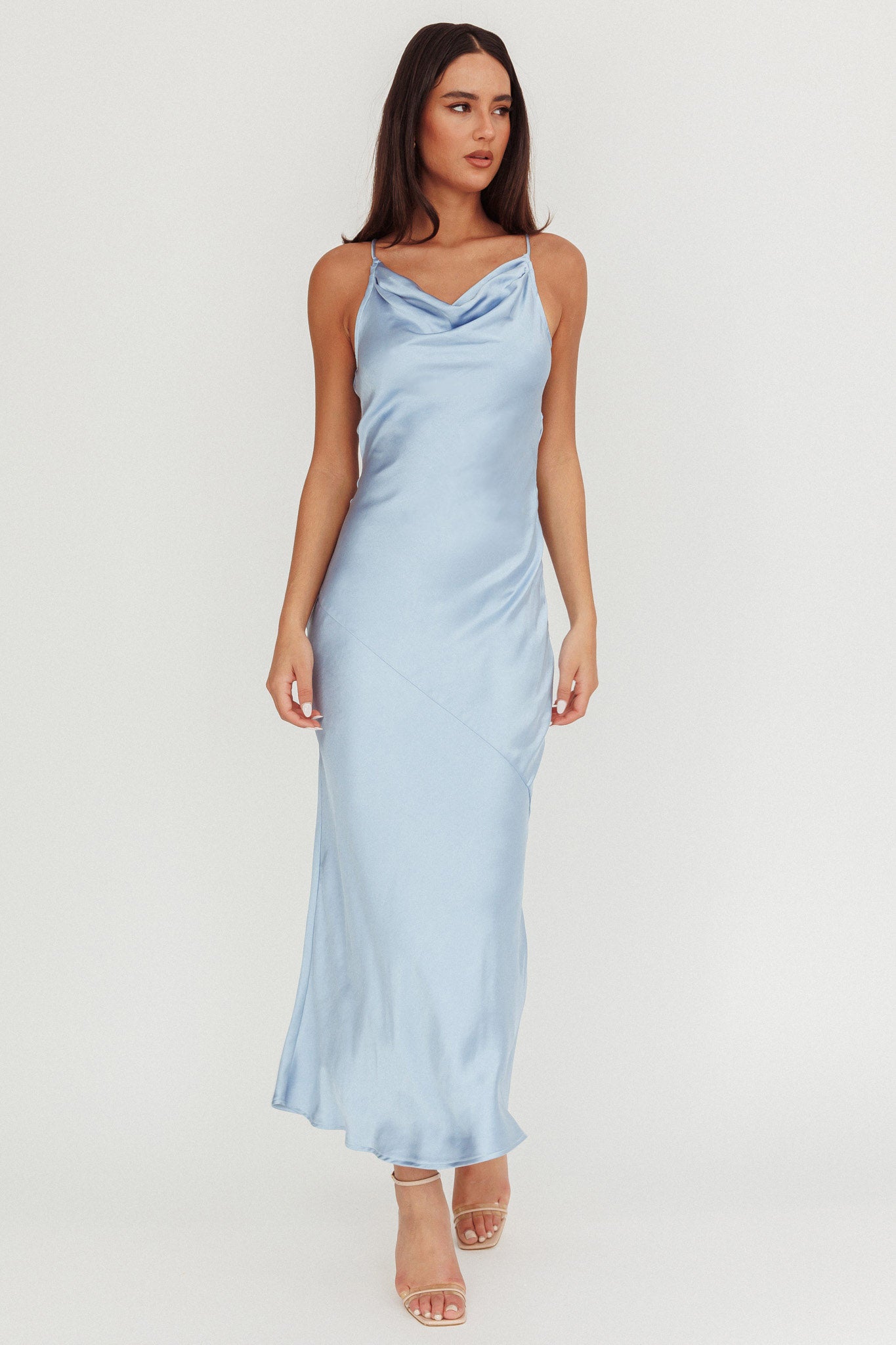 Noreen Cut-Out Back Maxi Dress Blue-Maymioy
