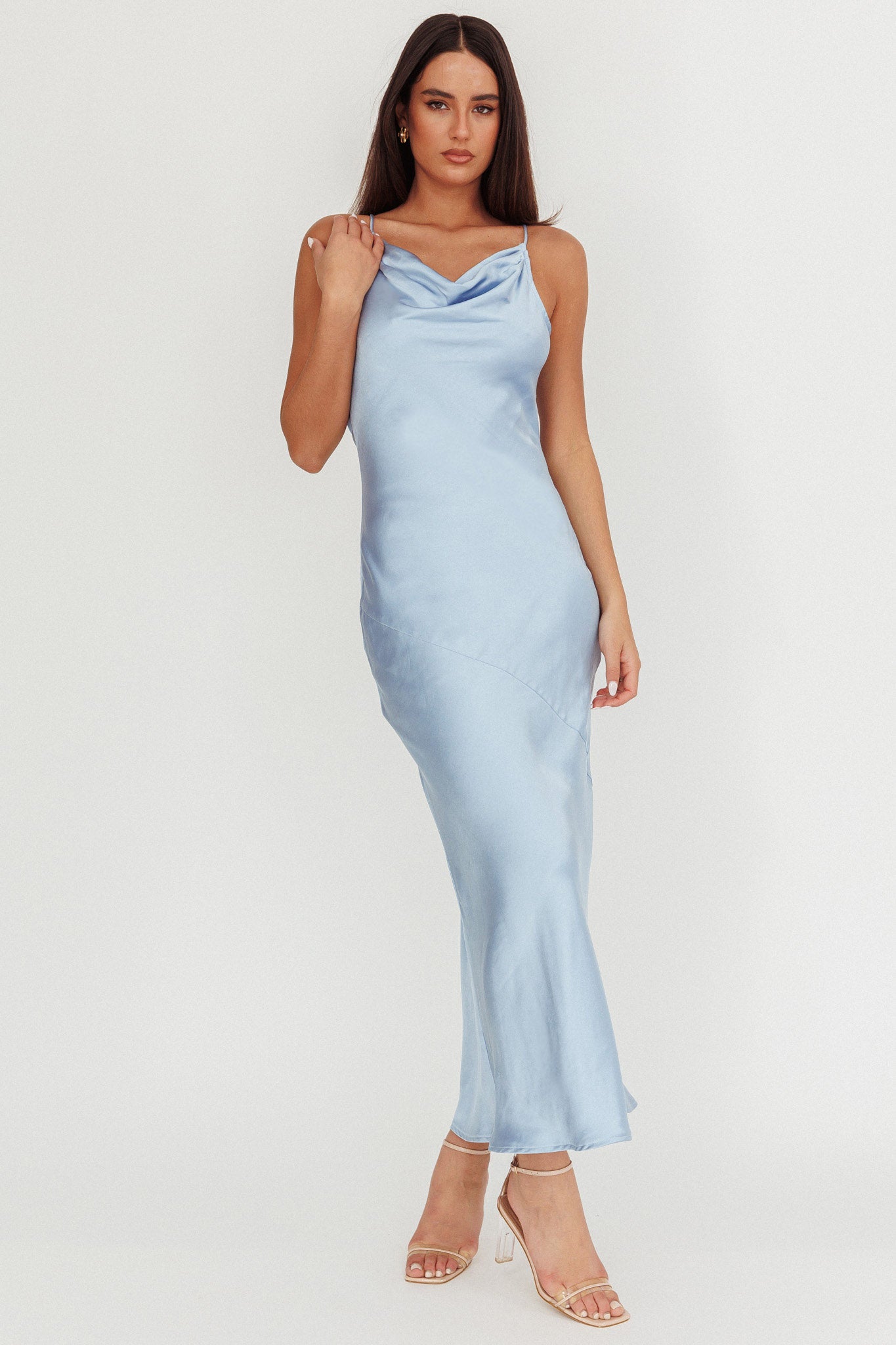 Noreen Cut-Out Back Maxi Dress Blue-Maymioy
