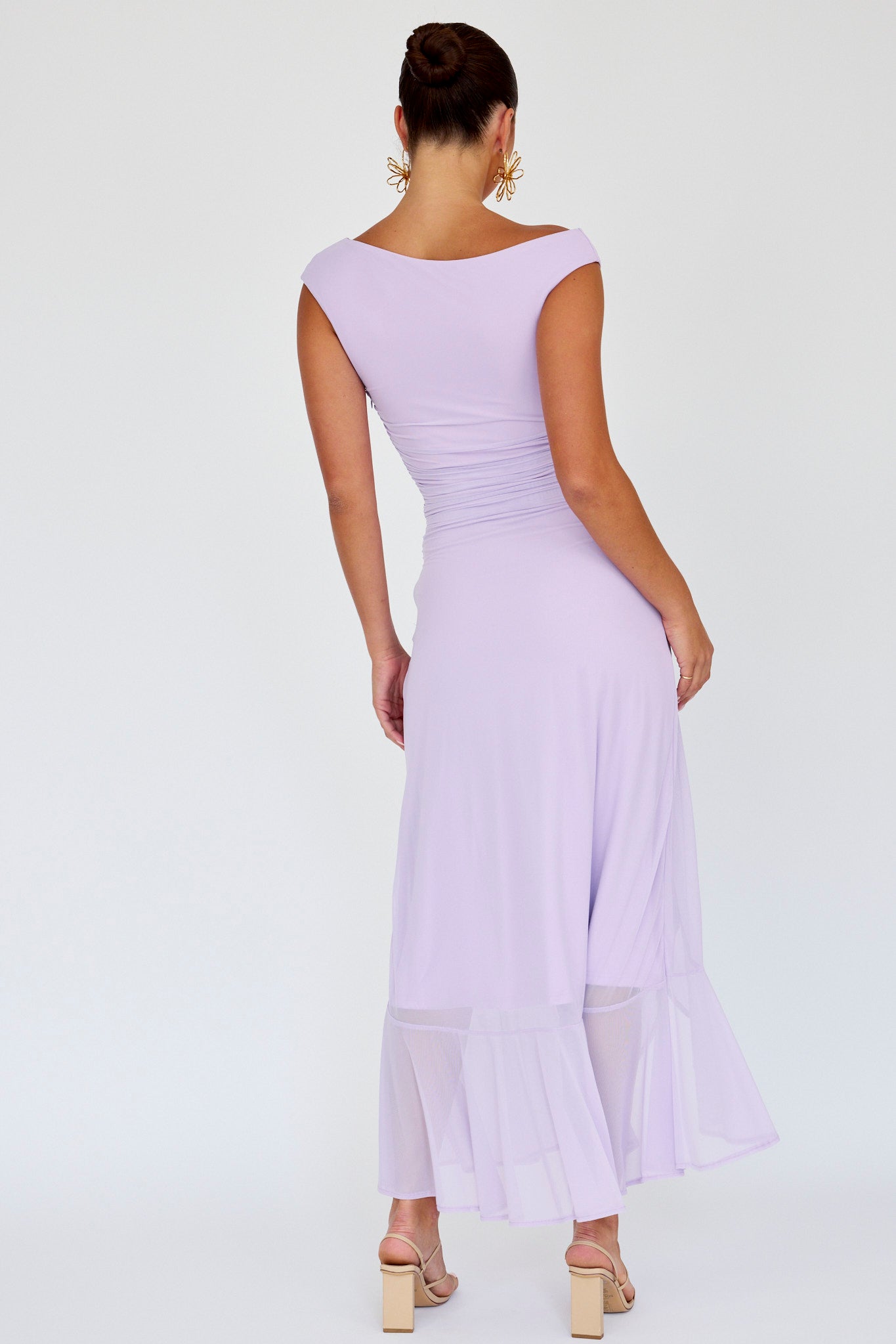 Moonlit Magic Asymmetric Neckline Maxi Dress Lilac-Maymioy
