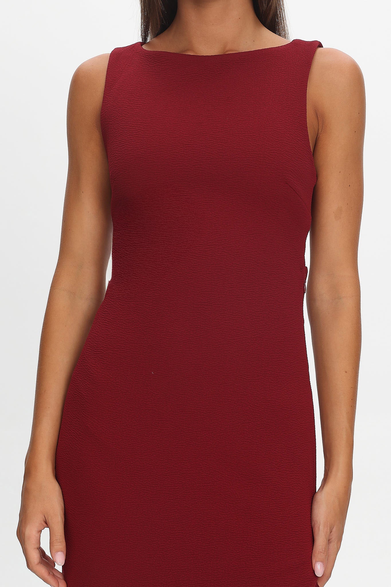 Lights On Asymmetric Hem Maxi Dress Wine-Maymioy