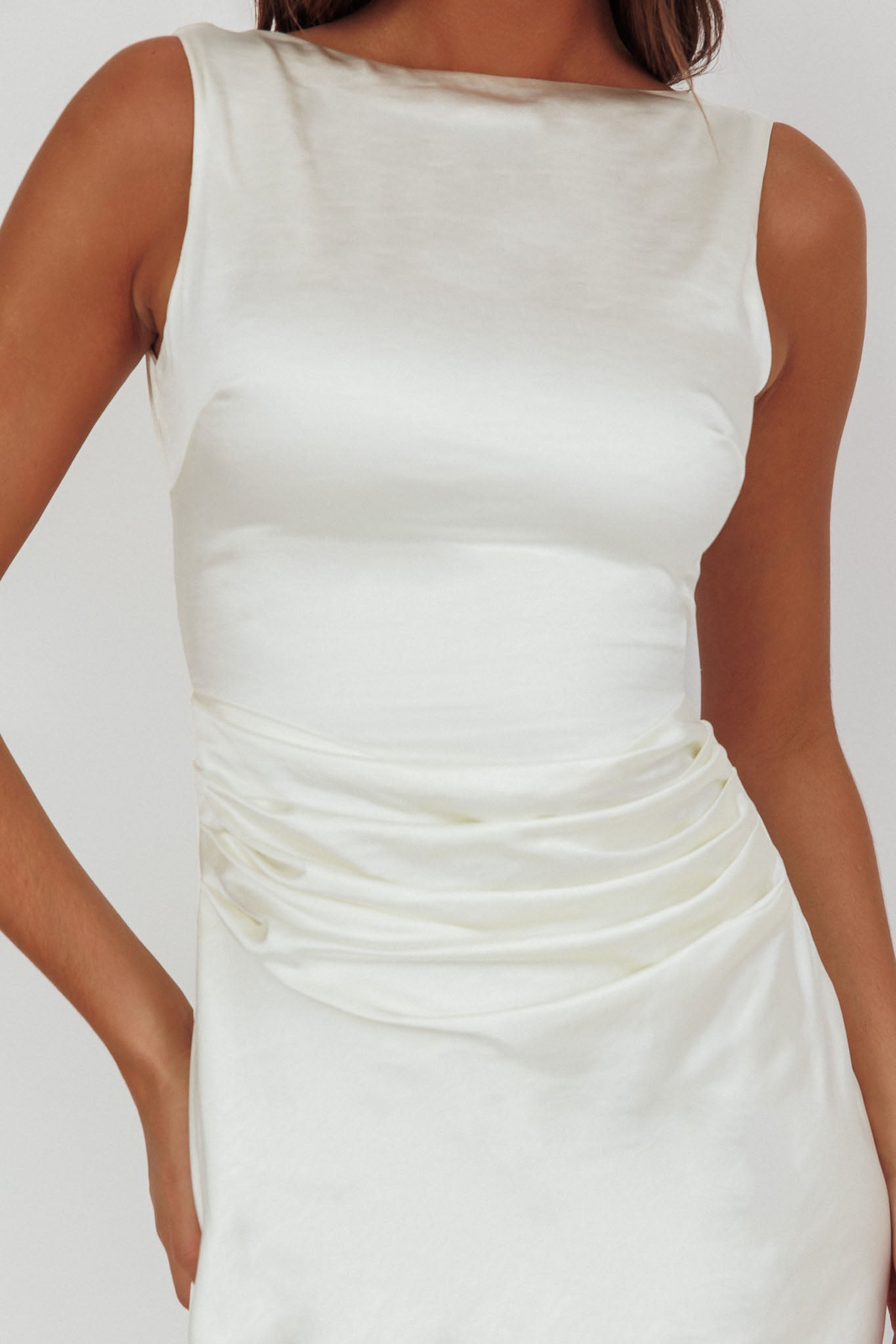 Helsi Pearl Back Midi Dress White-Maymioy
